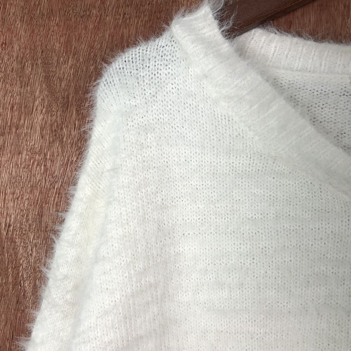 Aran Isles Knitwear Khalita White Shag Shaggy Fur Mohair Knitwear #6597 Size US M / EU 48-50 / 2 - 8 Thumbnail