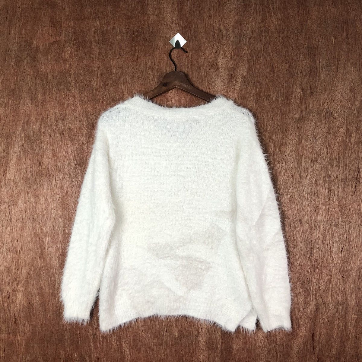 Aran Isles Knitwear Khalita White Shag Shaggy Fur Mohair Knitwear #6597 Size US M / EU 48-50 / 2 - 9 Thumbnail