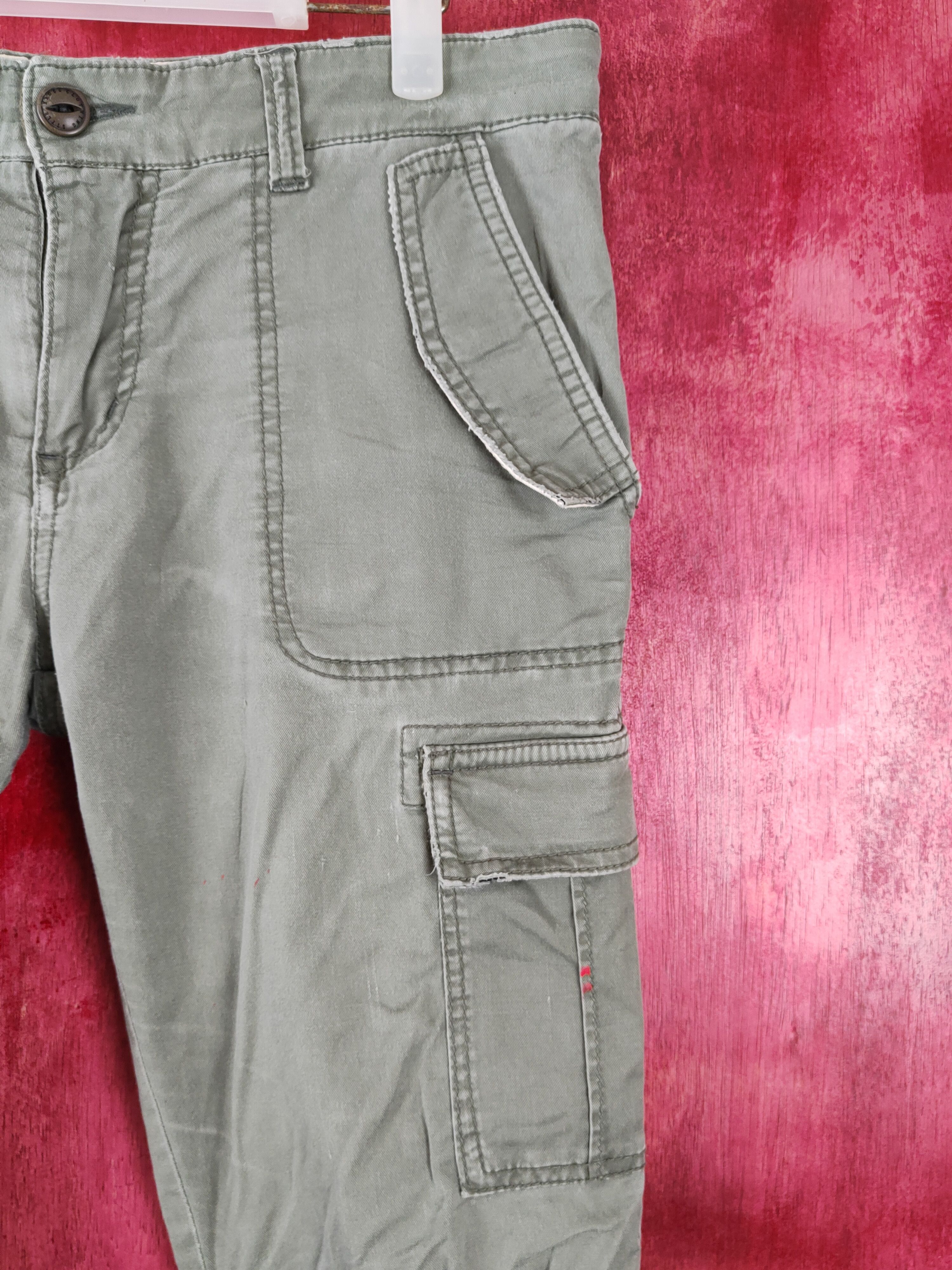 Japanese Brand X'tyle Army Green Multi Pocket Tactical Cargo Pants #S435 Size US 34 / EU 50 - 5 Thumbnail