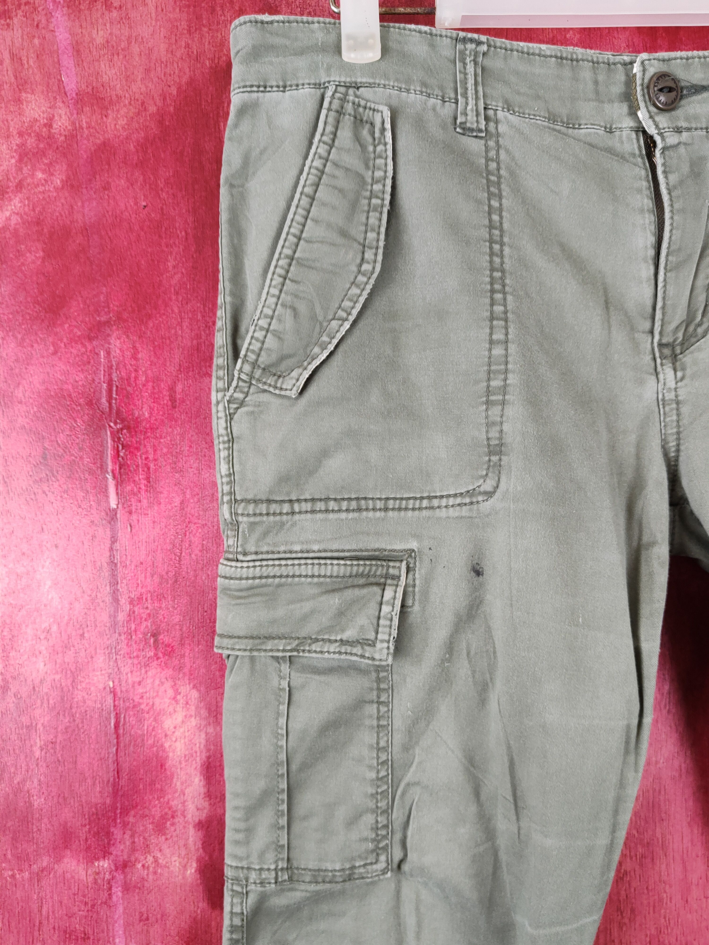 Japanese Brand X'tyle Army Green Multi Pocket Tactical Cargo Pants #S435 Size US 34 / EU 50 - 3 Thumbnail