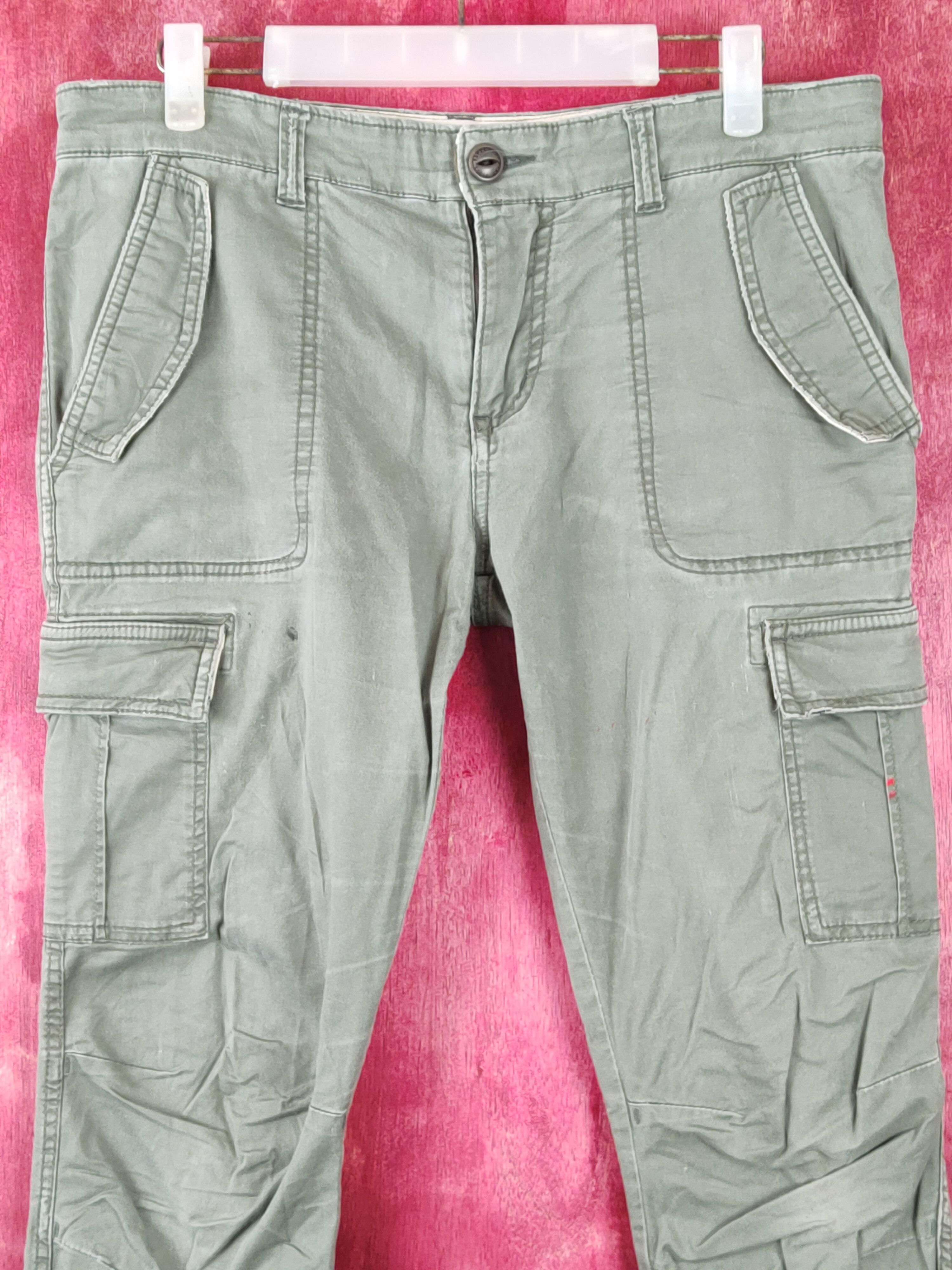 Japanese Brand X'tyle Army Green Multi Pocket Tactical Cargo Pants #S435 Size US 34 / EU 50 - 2 Thumbnail
