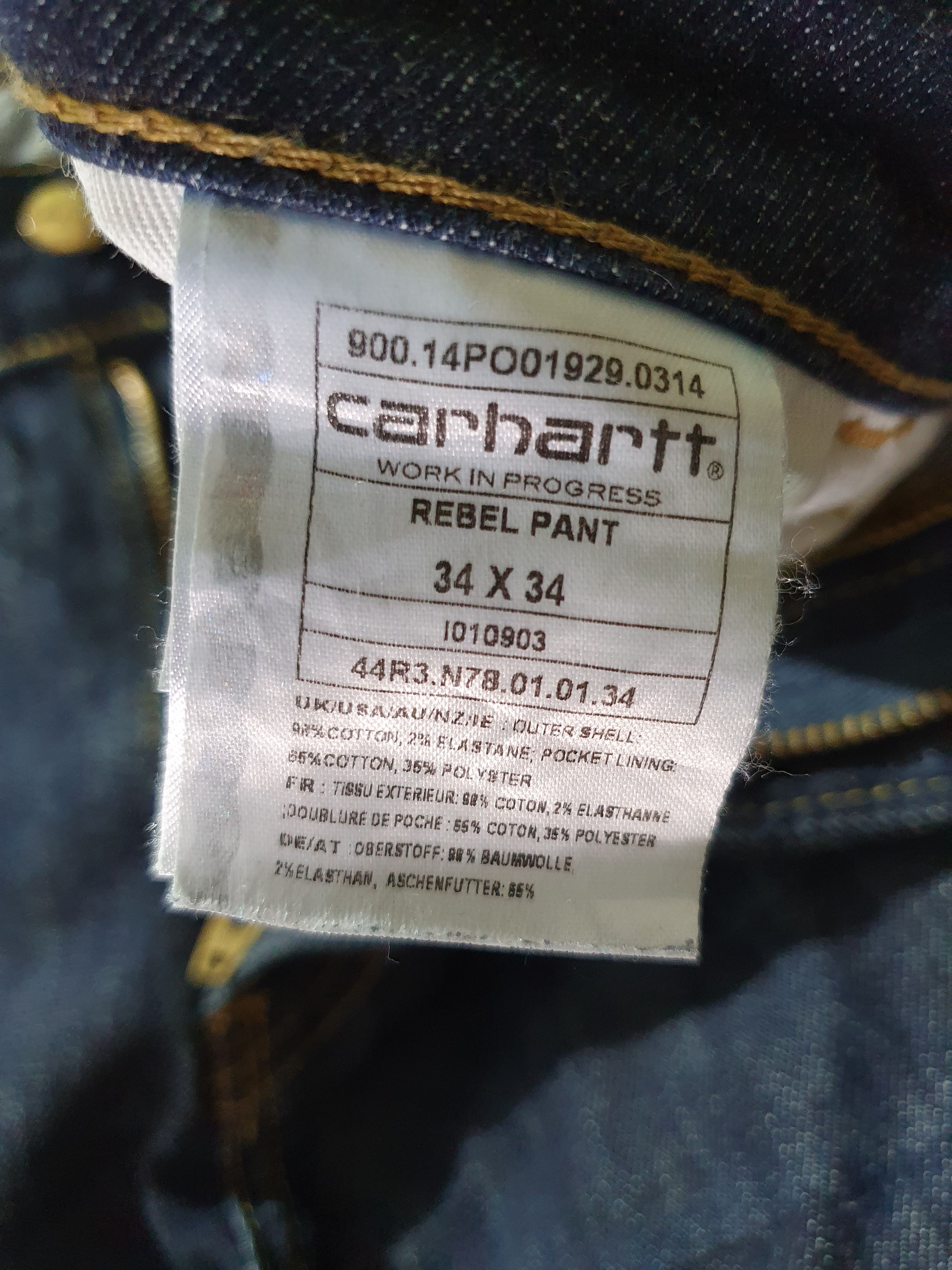 Carhartt × Carhartt Wip Rare Carhartt Rebel Pant Slim Jeans Size US 33 - 5 Thumbnail