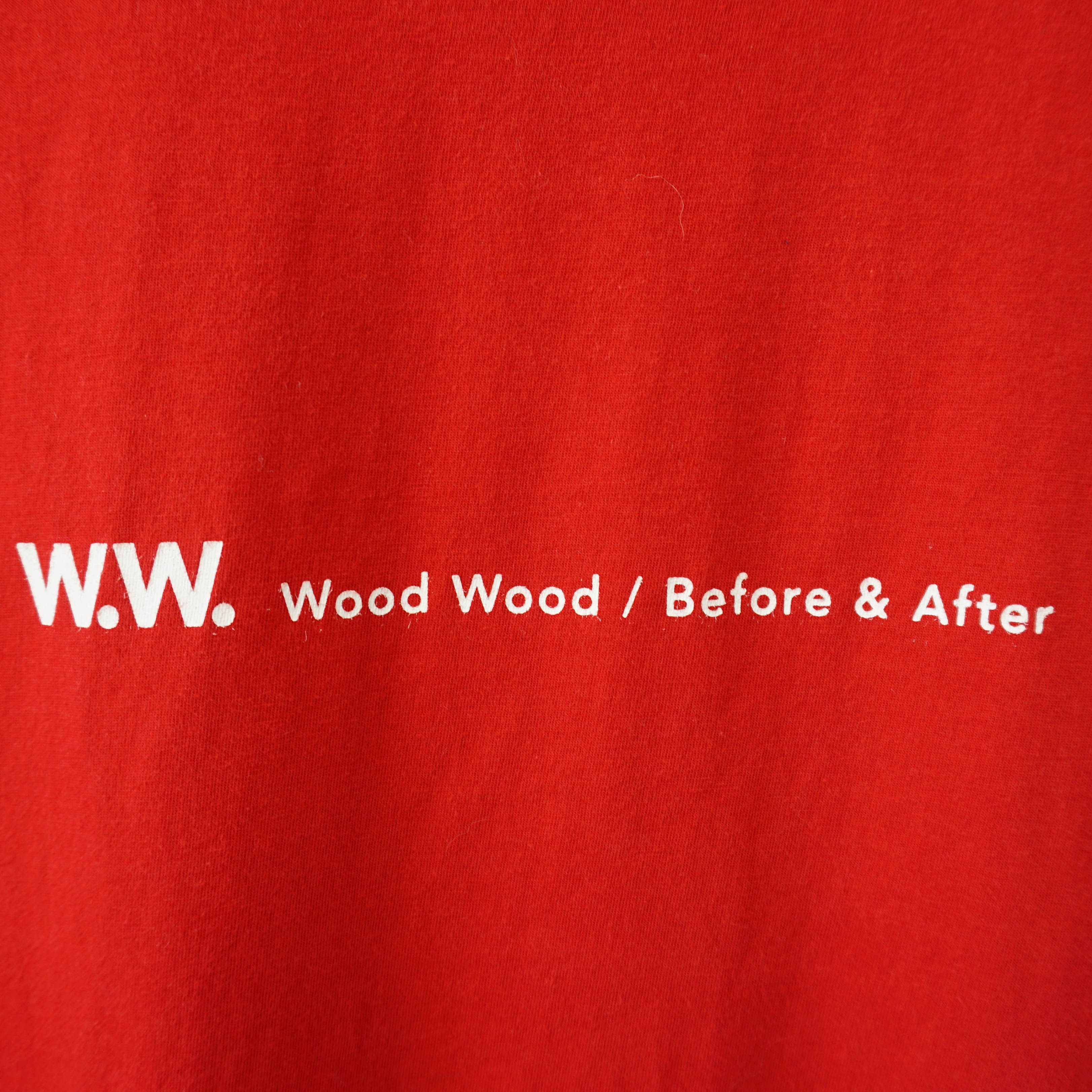 Wood Wood Before & After Graphic Text Logo Red Tee Size L / US 10 / IT 46 - 3 Thumbnail