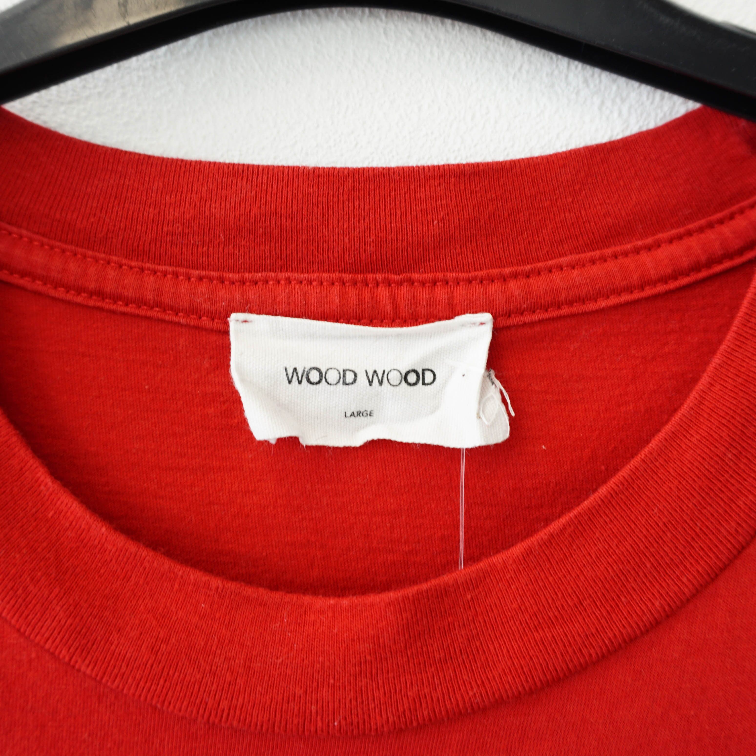 Wood Wood Before & After Graphic Text Logo Red Tee Size L / US 10 / IT 46 - 4 Thumbnail