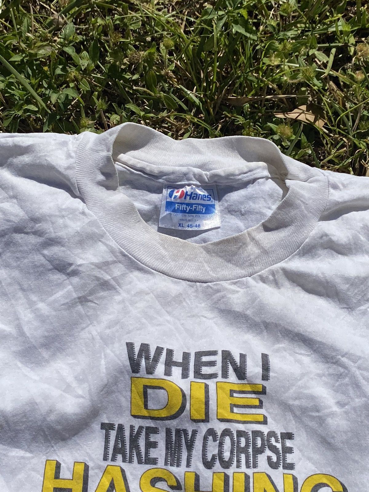 Vintage When I die take my corpse hashing T-shirt 90s single stitch Size US XL / EU 56 / 4 - 3 Thumbnail