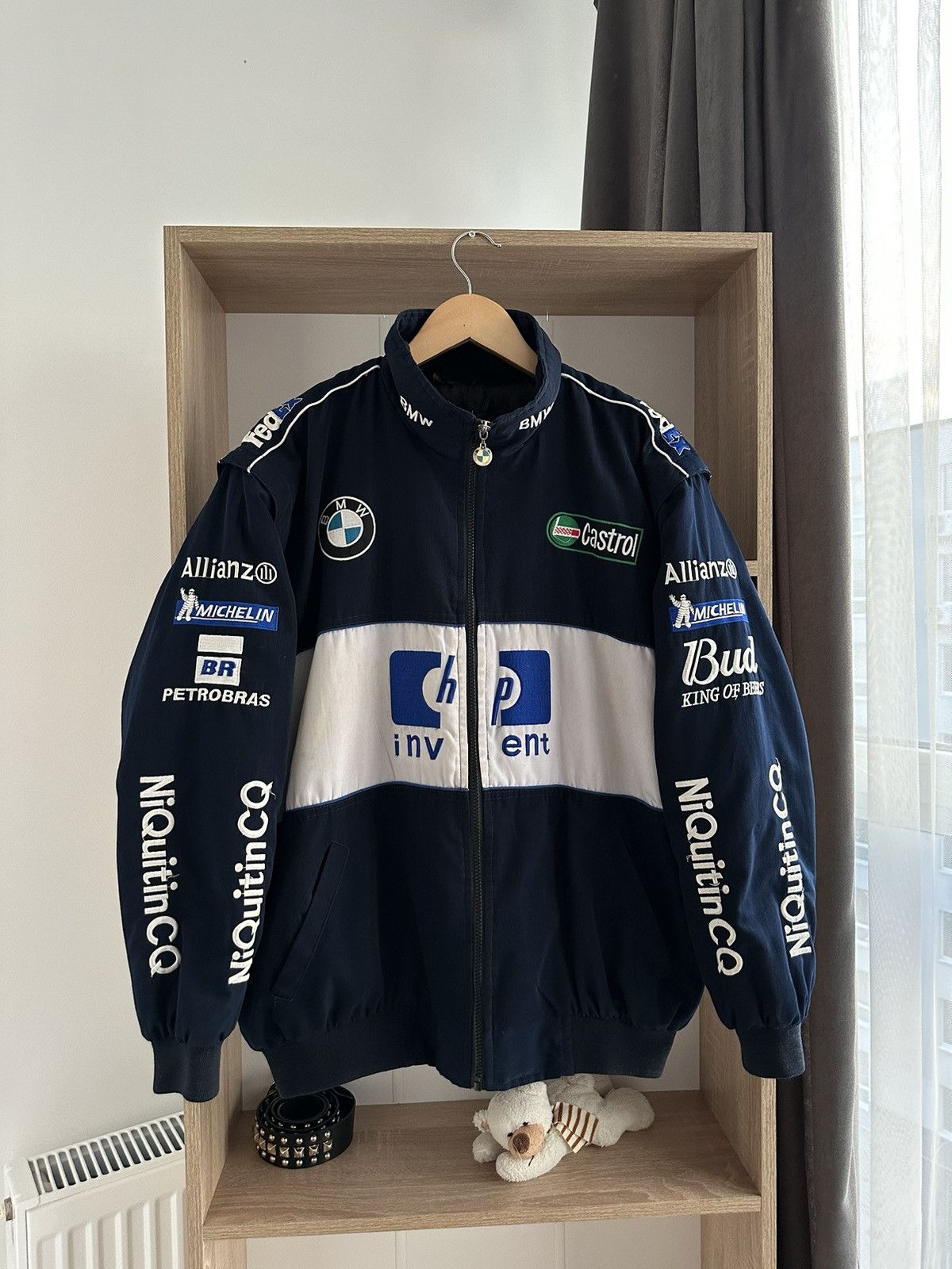image of Vintage Bmw Hp Compaq Racing Jacket Formula 1 in Blue, Men's (Size Medium)