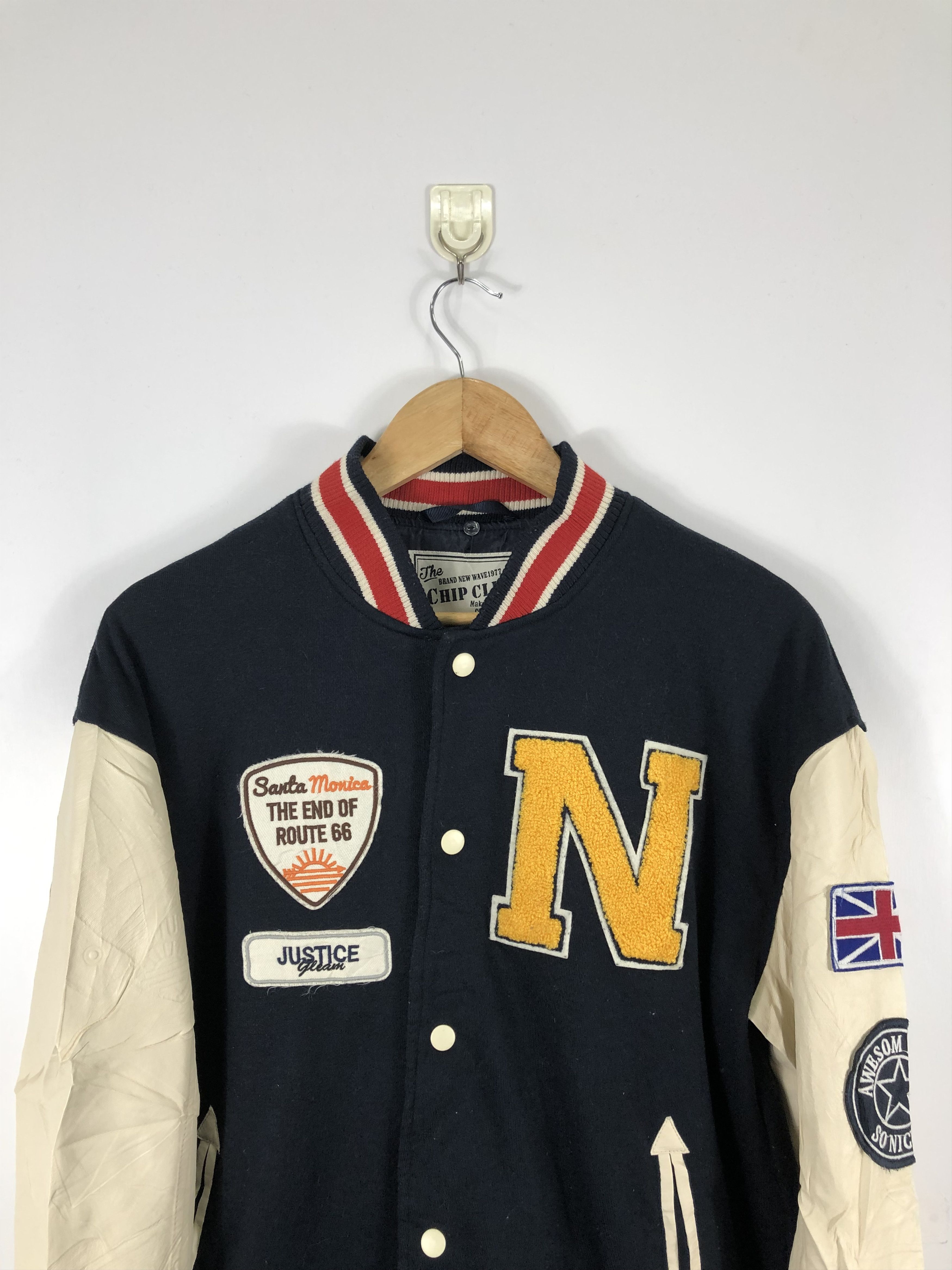 Other Vintage 90s Embroidery Big Logo Leather Varsity Jacket V0288 Size US M / EU 48-50 / 2 - 2 Thumbnail