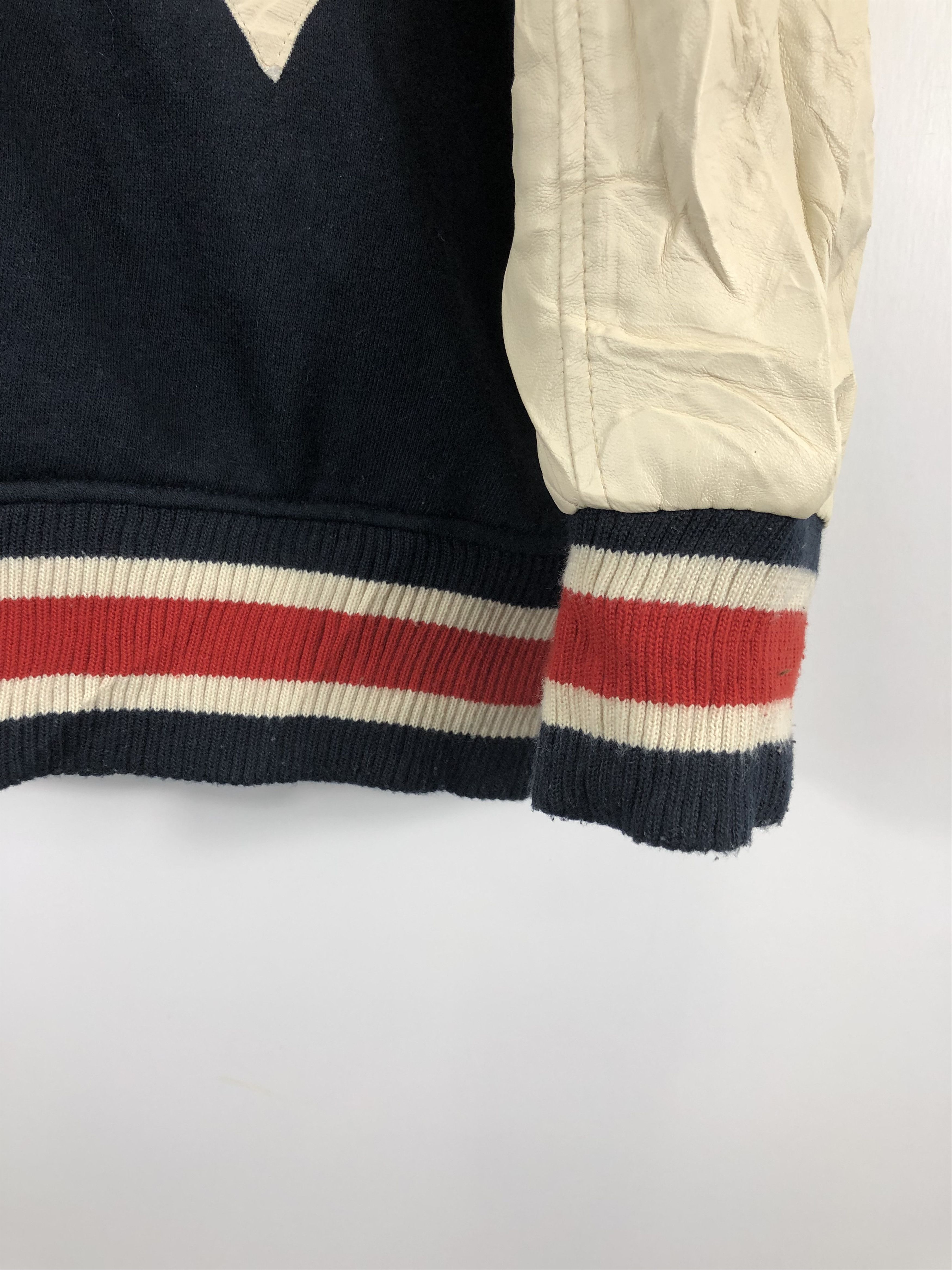 Other Vintage 90s Embroidery Big Logo Leather Varsity Jacket V0288 Size US M / EU 48-50 / 2 - 7 Thumbnail
