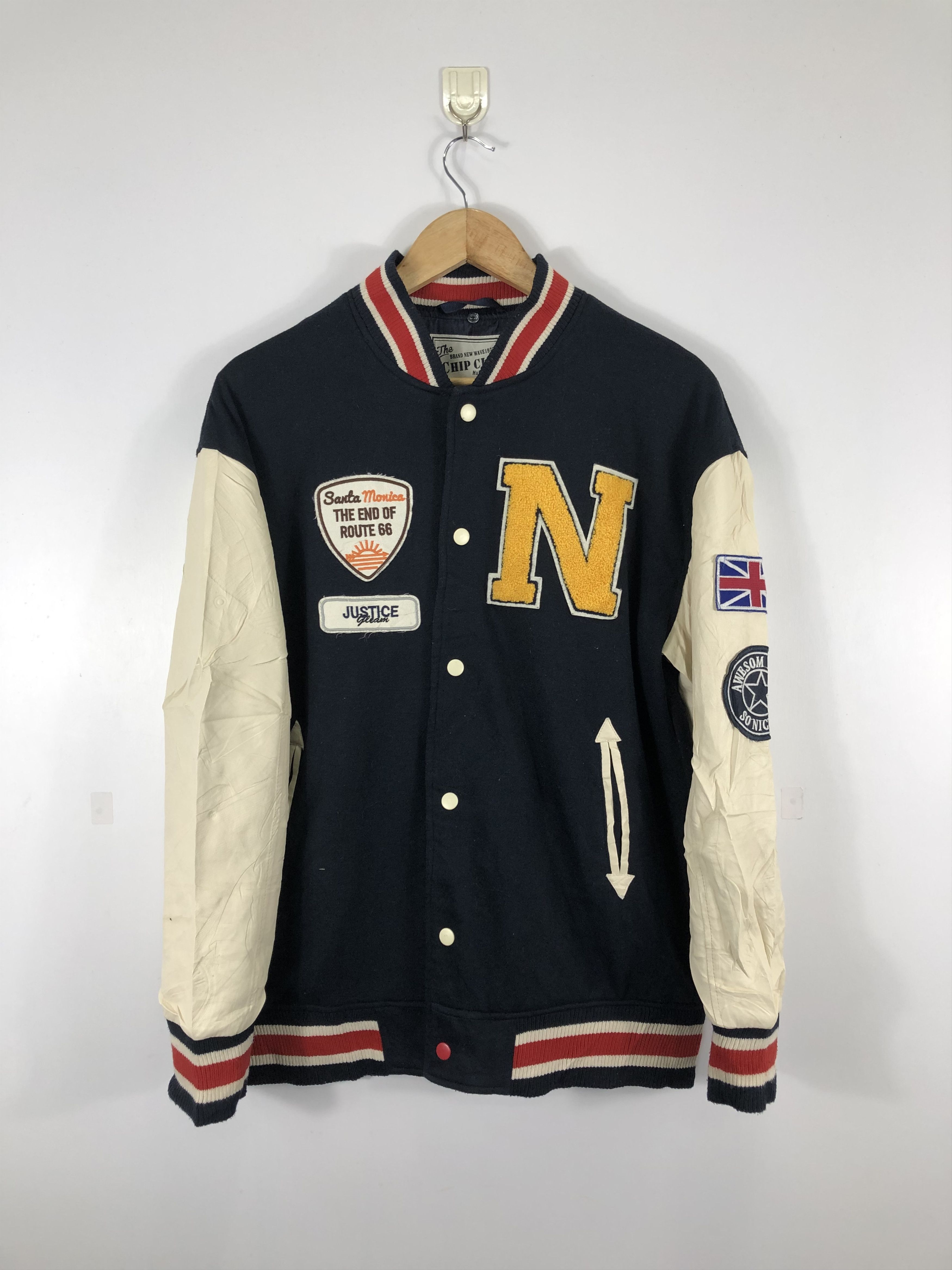Other Vintage 90s Embroidery Big Logo Leather Varsity Jacket V0288 Size US M / EU 48-50 / 2 - 1 Thumbnail