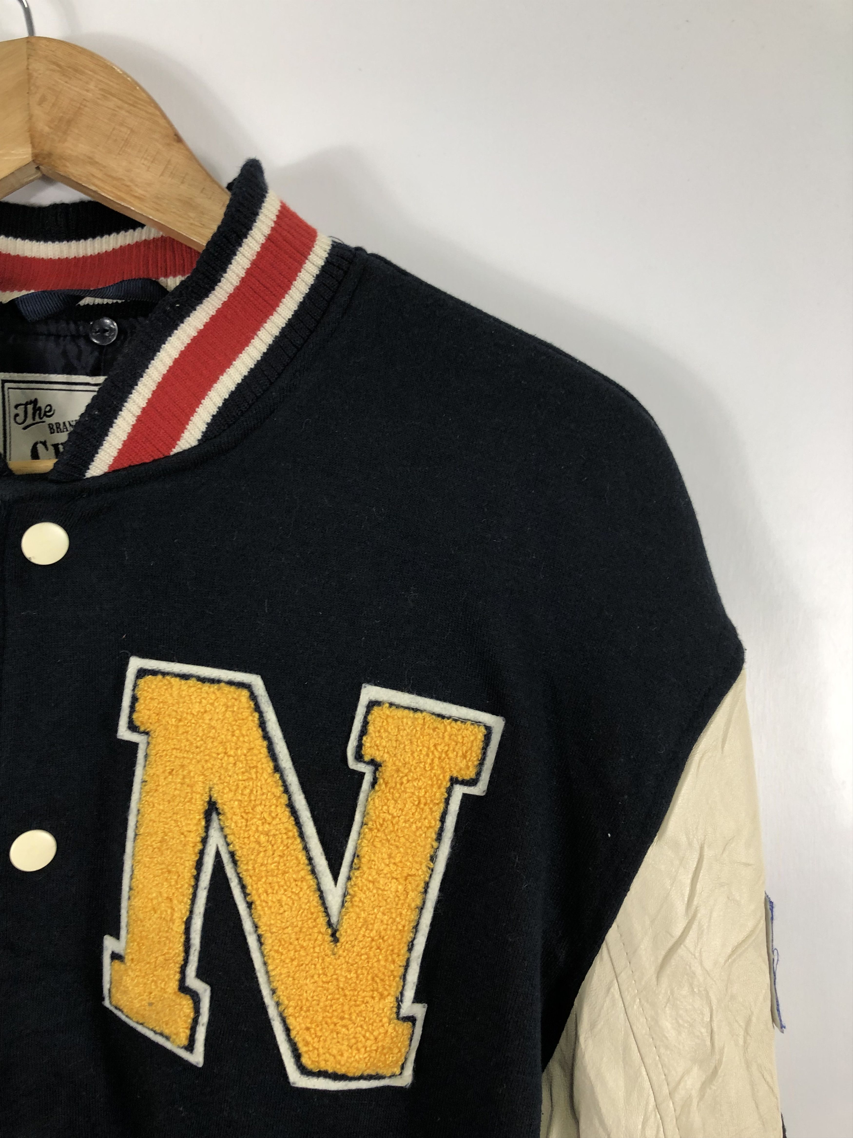 Other Vintage 90s Embroidery Big Logo Leather Varsity Jacket V0288 Size US M / EU 48-50 / 2 - 13 Thumbnail