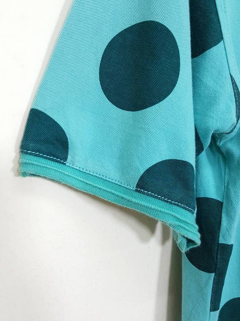 Sasquatchfabrix Aqua Turquoise Polkadot Polo Shirt by Daisuke Yokoyama Size US M / EU 48-50 / 2 - 9 Thumbnail