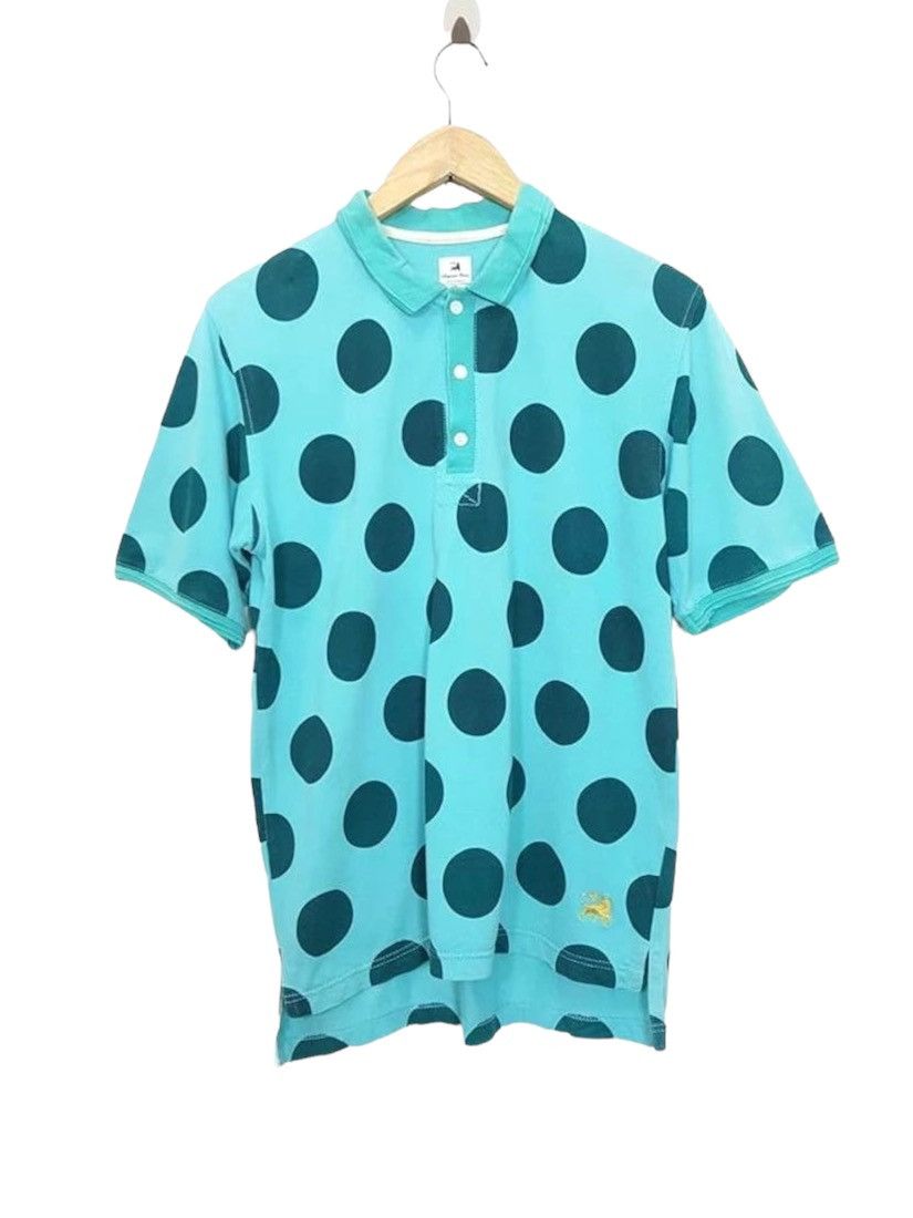 Sasquatchfabrix Aqua Turquoise Polkadot Polo Shirt by Daisuke Yokoyama Size US M / EU 48-50 / 2 - 1 Thumbnail