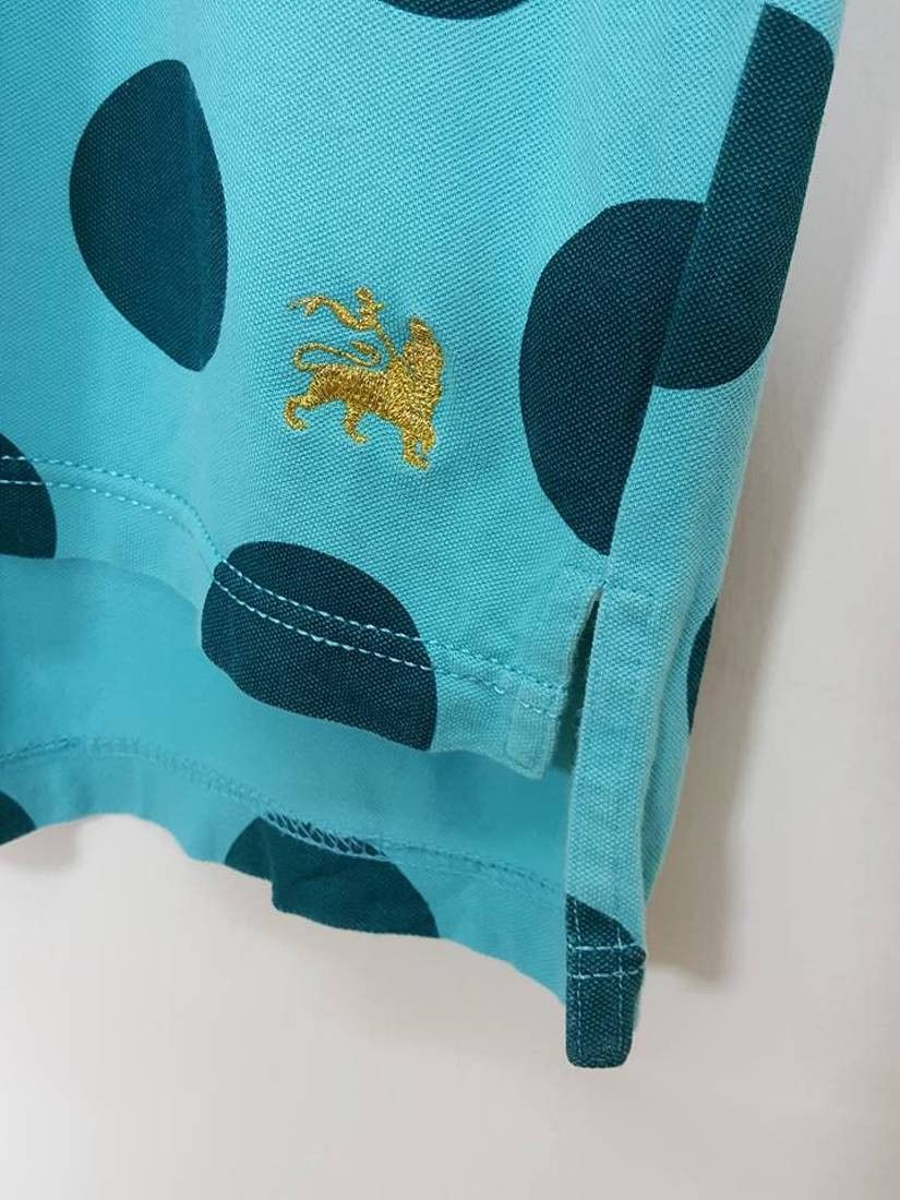 Sasquatchfabrix Aqua Turquoise Polkadot Polo Shirt by Daisuke Yokoyama Size US M / EU 48-50 / 2 - 13 Thumbnail