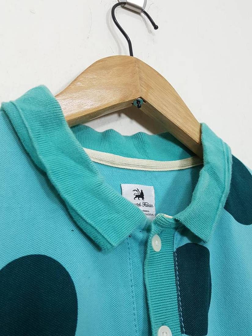 Sasquatchfabrix Aqua Turquoise Polkadot Polo Shirt by Daisuke Yokoyama Size US M / EU 48-50 / 2 - 4 Thumbnail