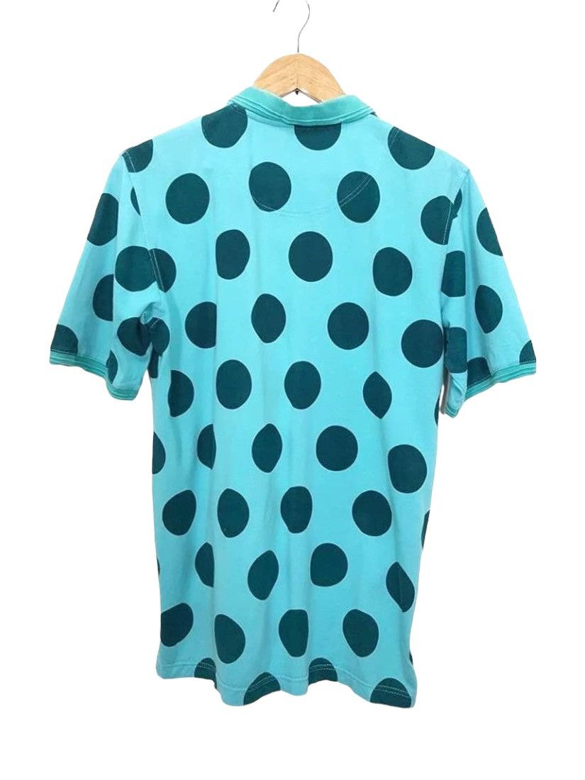 Sasquatchfabrix Aqua Turquoise Polkadot Polo Shirt by Daisuke Yokoyama Size US M / EU 48-50 / 2 - 2 Thumbnail