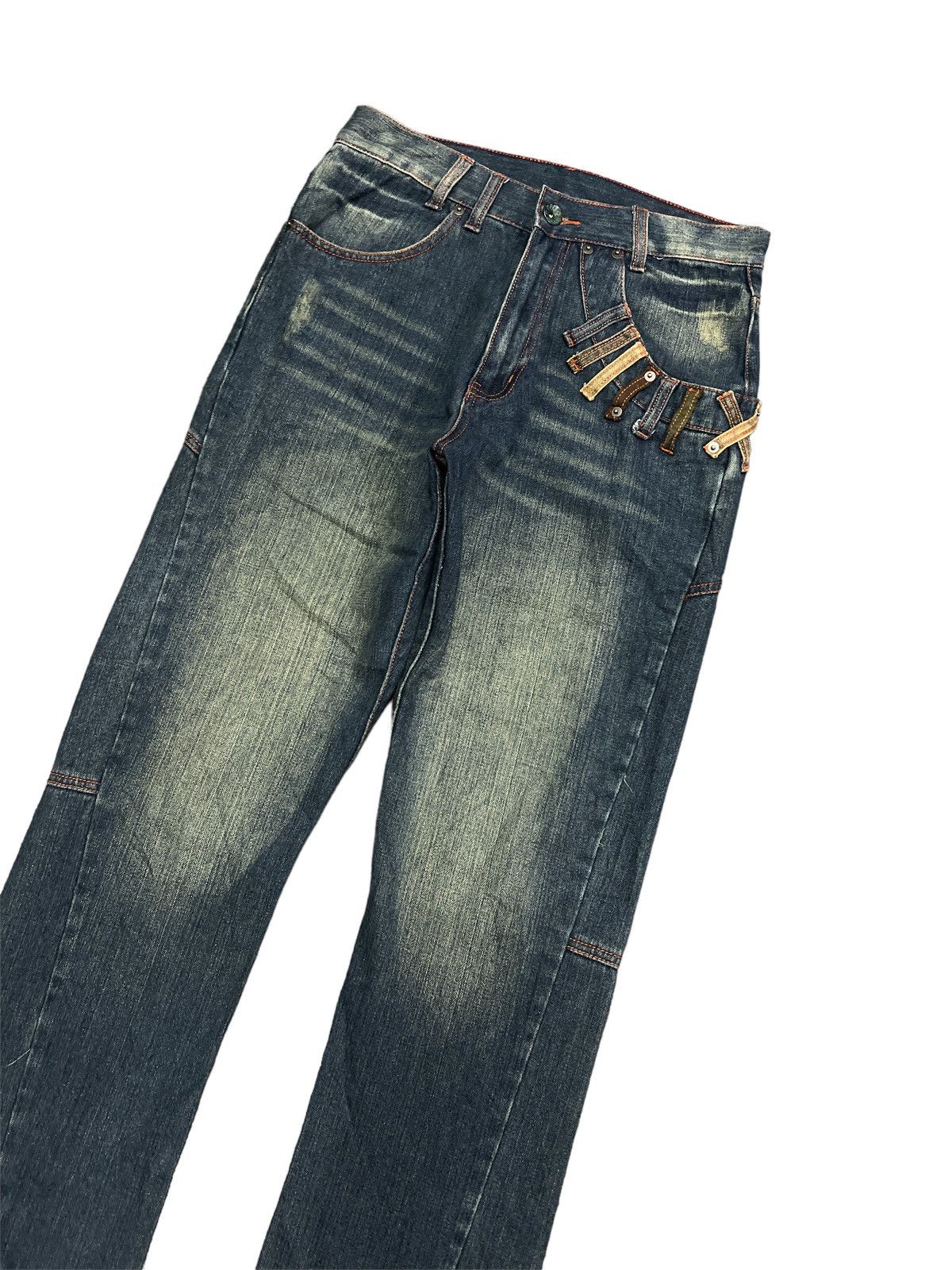Japanese Brand EAT EYES💥 DISTRESSED DENIM TWIST PANT Size US 29 - 5 Thumbnail