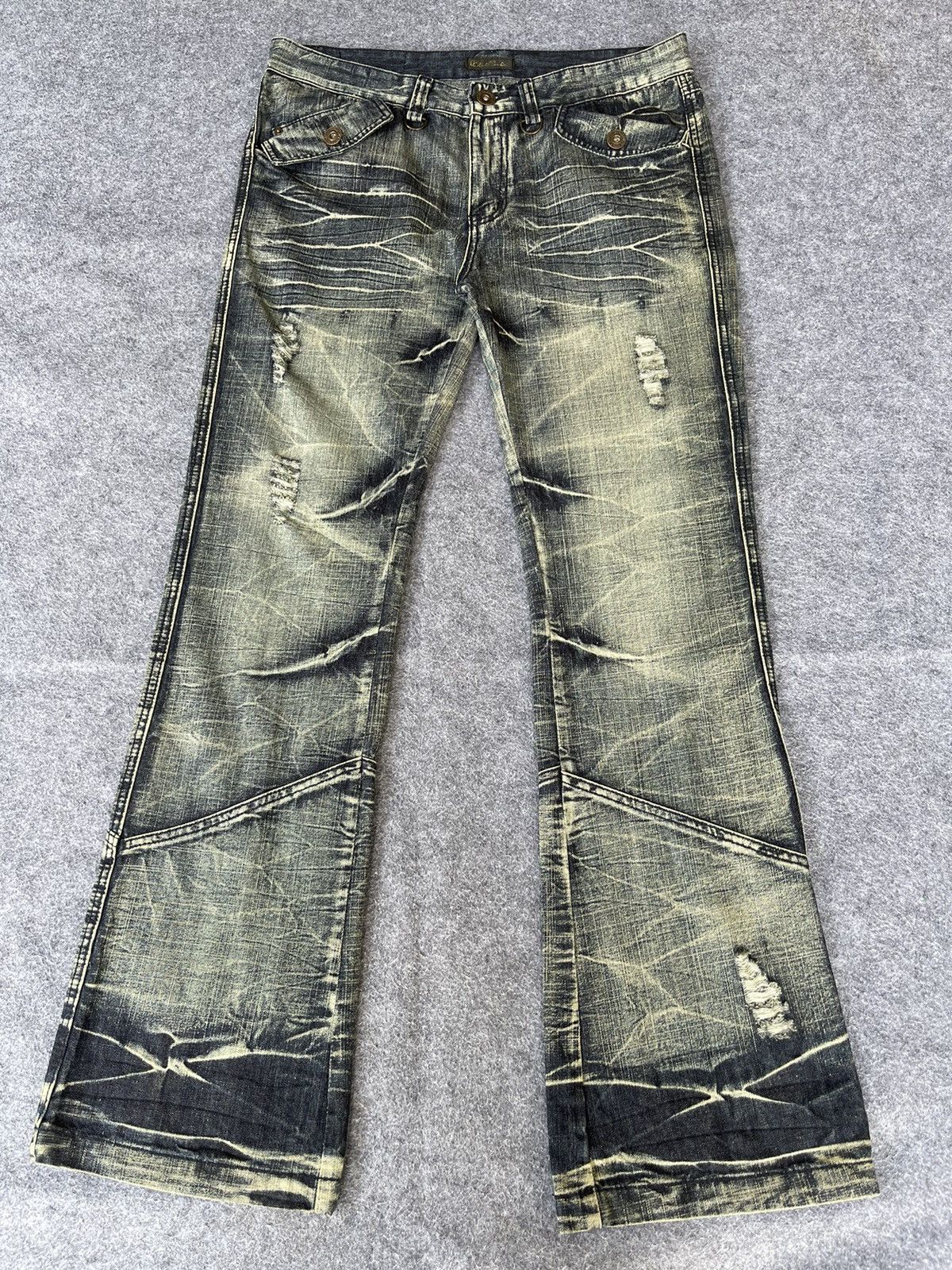 Japanese Brand Very Rare🔥Japanese Black Crown Flared Jeans Size US 36 / EU 52 - 1 Thumbnail
