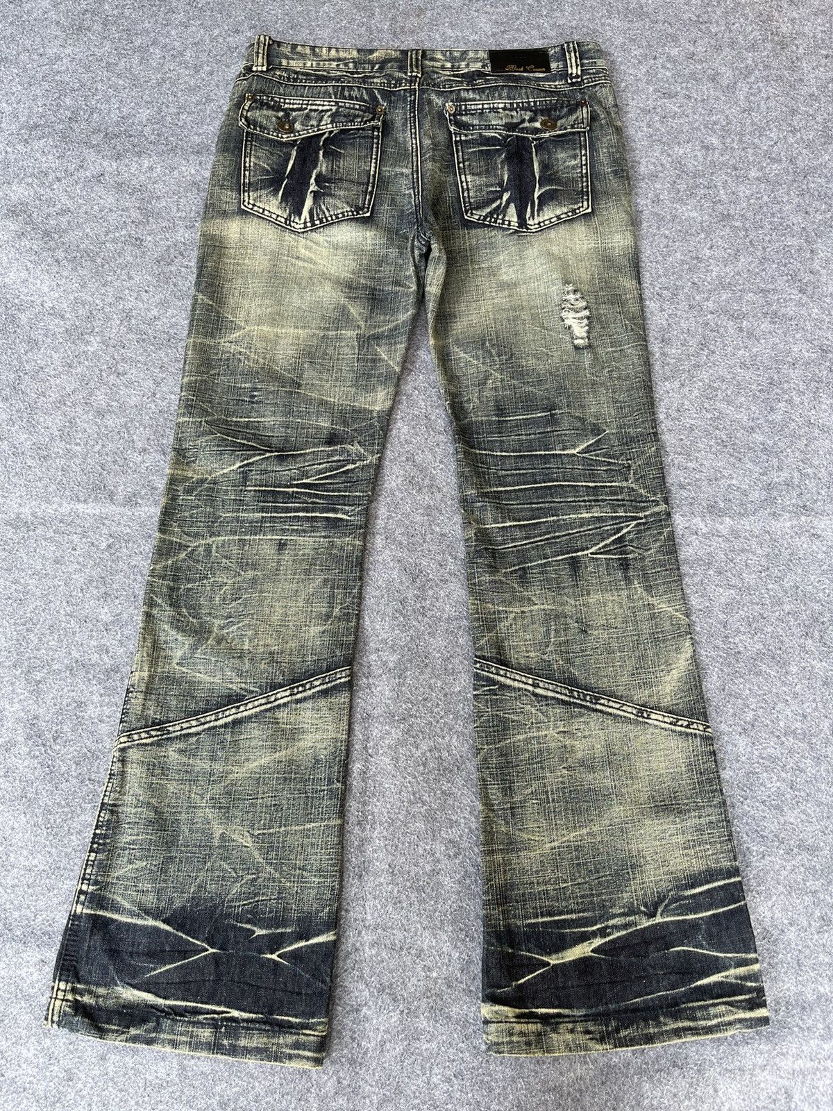 Japanese Brand Very Rare🔥Japanese Black Crown Flared Jeans Size US 36 / EU 52 - 3 Thumbnail
