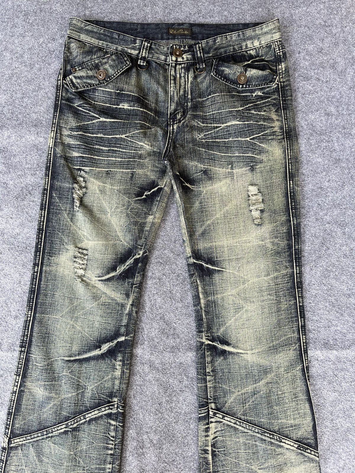 Japanese Brand Very Rare🔥Japanese Black Crown Flared Jeans Size US 36 / EU 52 - 4 Thumbnail