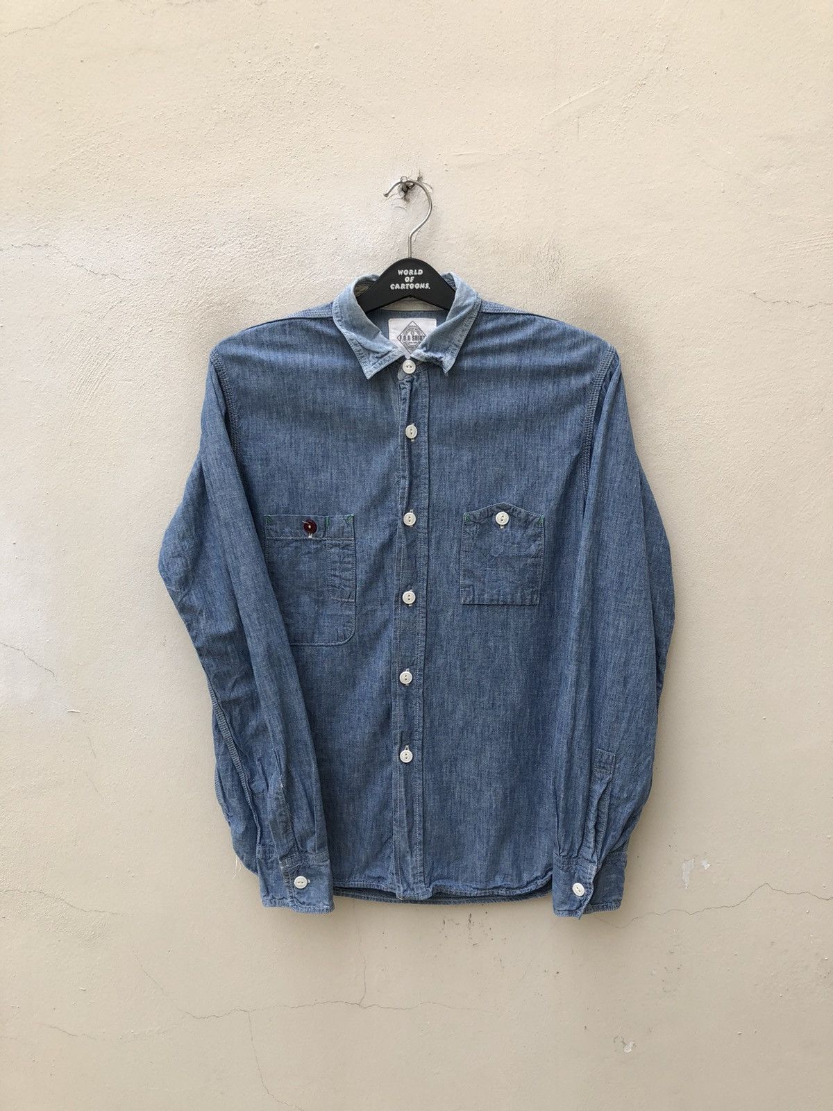 image of F O B Factory x Fob Factory Japan Selvedge Chambray Work Shirt, Men's (Size Medium)