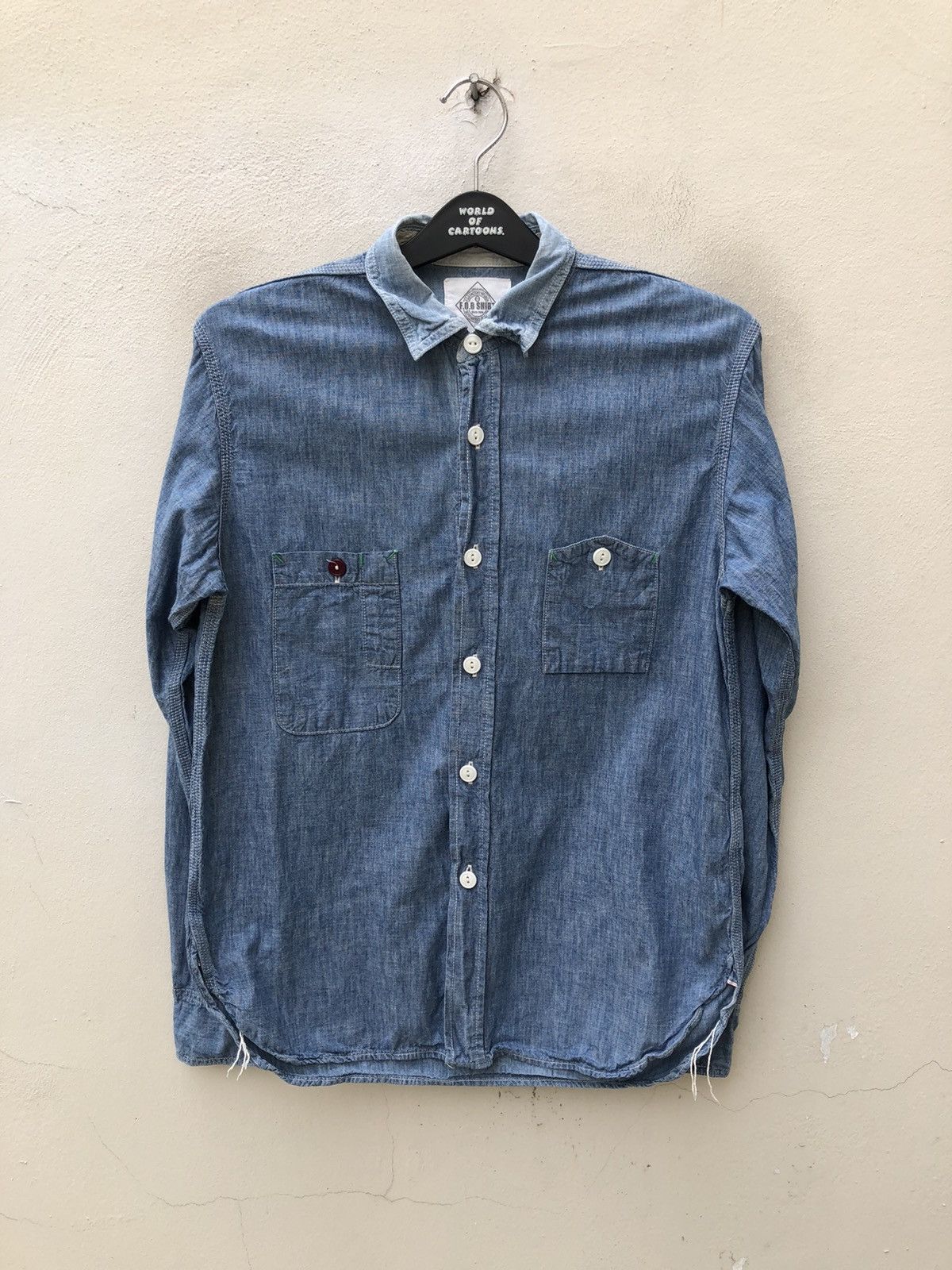 FOB Factory FOB Factory Japan Selvedge Chambray Work Shirt Size US M / EU 48-50 / 2 - 7 Thumbnail