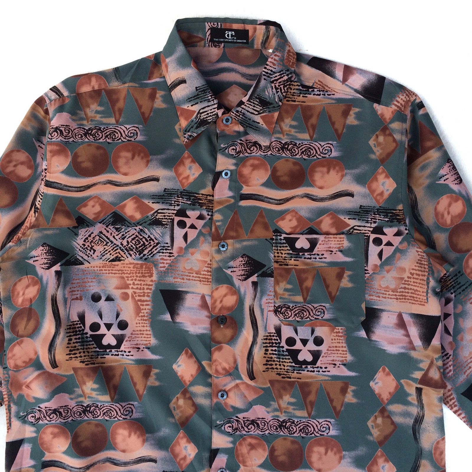 Vintage Vintage Garanzia Printed Luxury Oversized Shirt Button Up Size US L / EU 52-54 / 3 - 2 Thumbnail