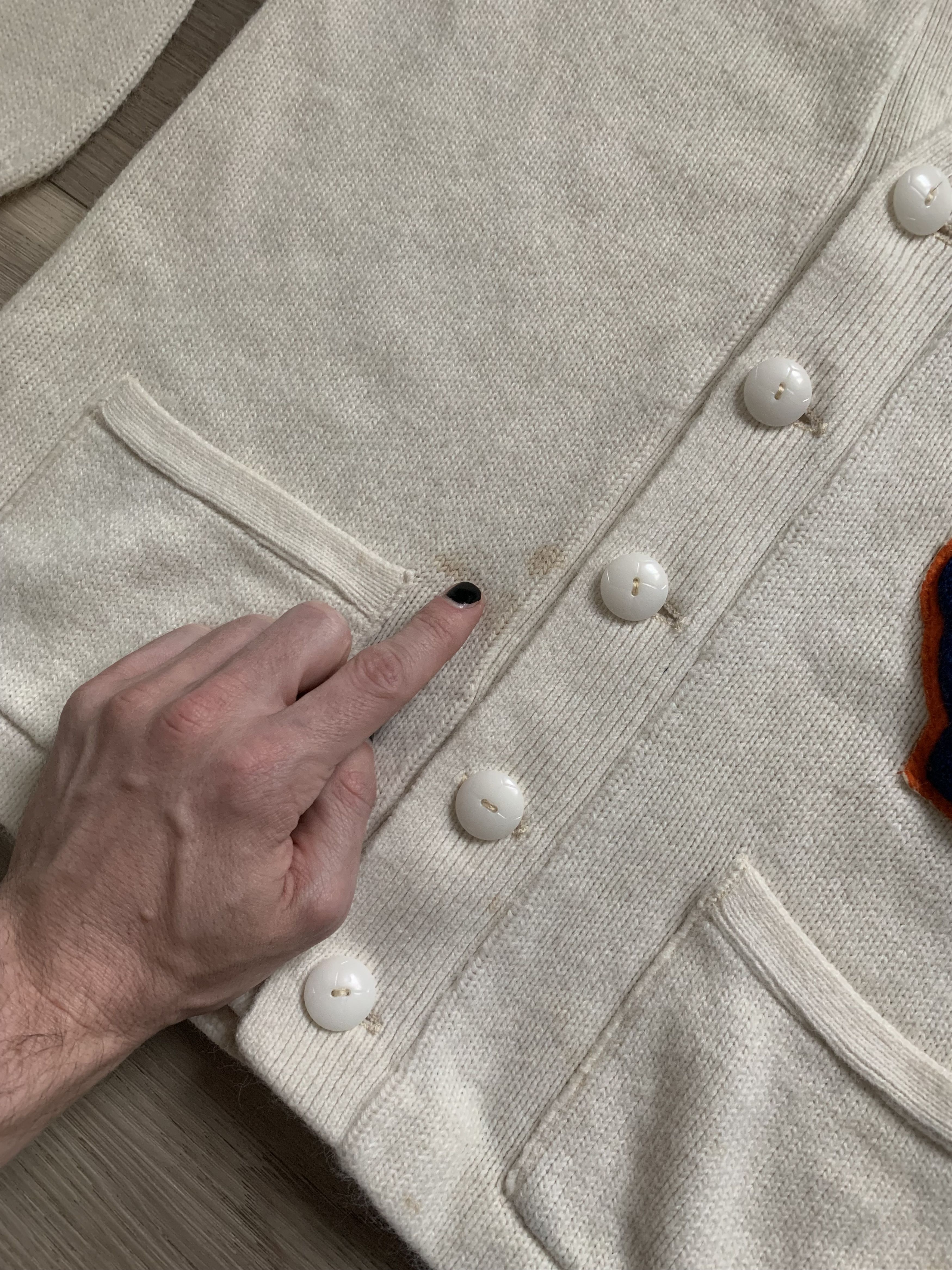 Vintage 1968 SCHOOL KNIT VARSITY CARDIGAN / 1960s CHOIR Size US S / EU 44-46 / 1 - 5 Thumbnail