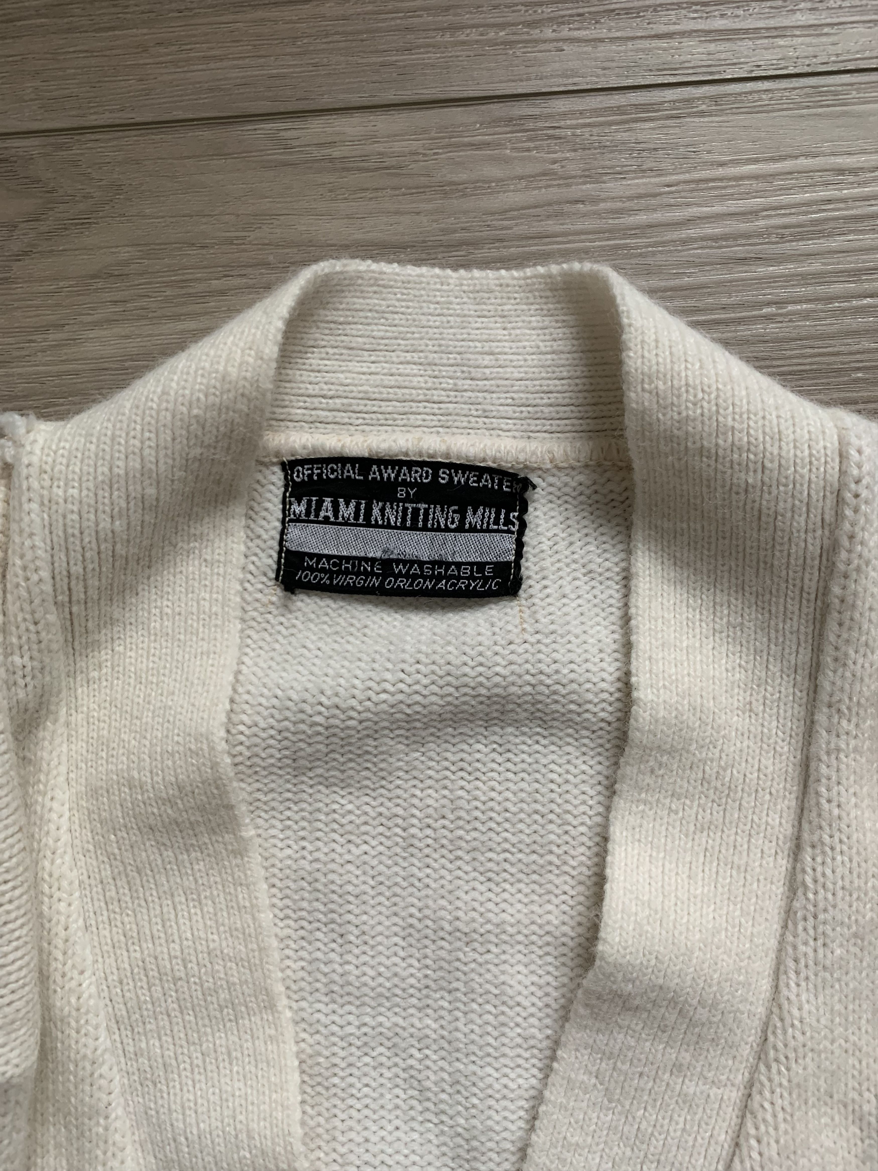 Vintage 1968 SCHOOL KNIT VARSITY CARDIGAN / 1960s CHOIR Size US S / EU 44-46 / 1 - 2 Thumbnail