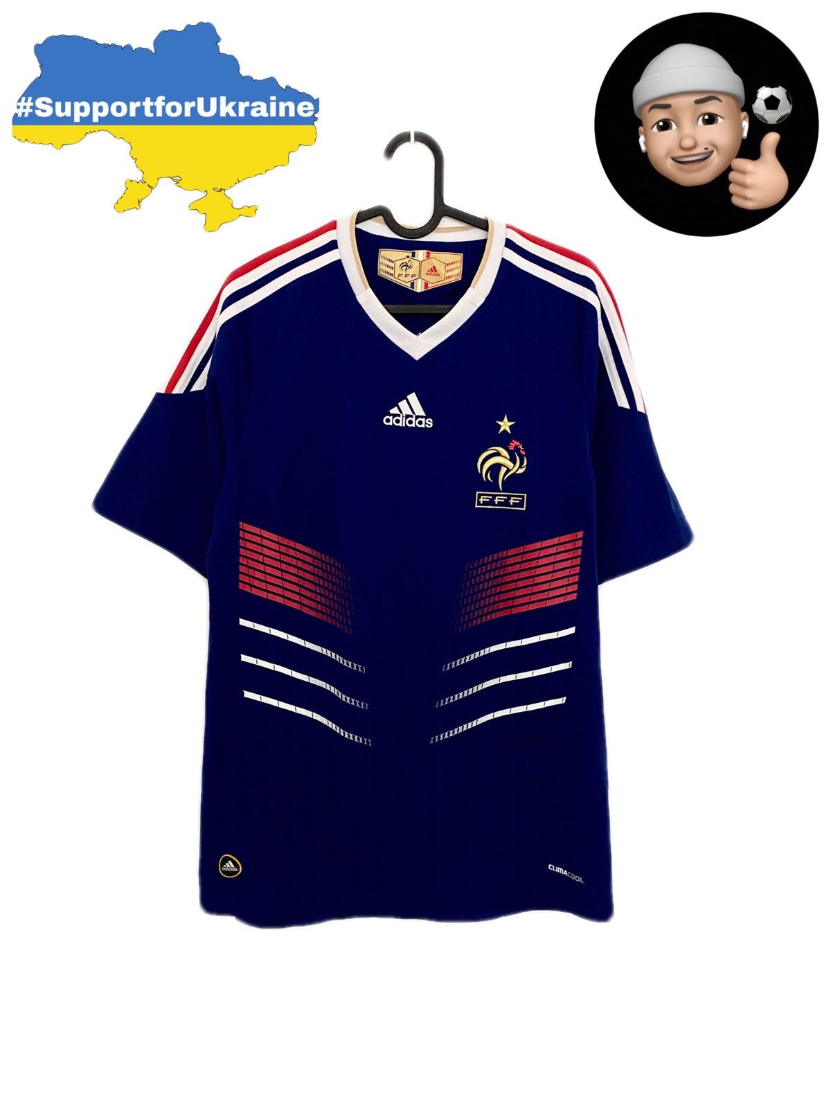 image of 2010 2012 France National Adidas Home Soccer Jersey in Blue, Men's (Size Small)