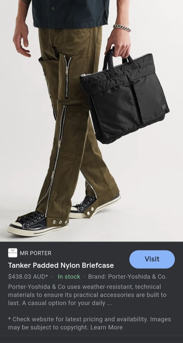 Porter PORTER BLACK NYLON TANKER PADDED BRIEFCASE Size ONE SIZE - 8 Thumbnail