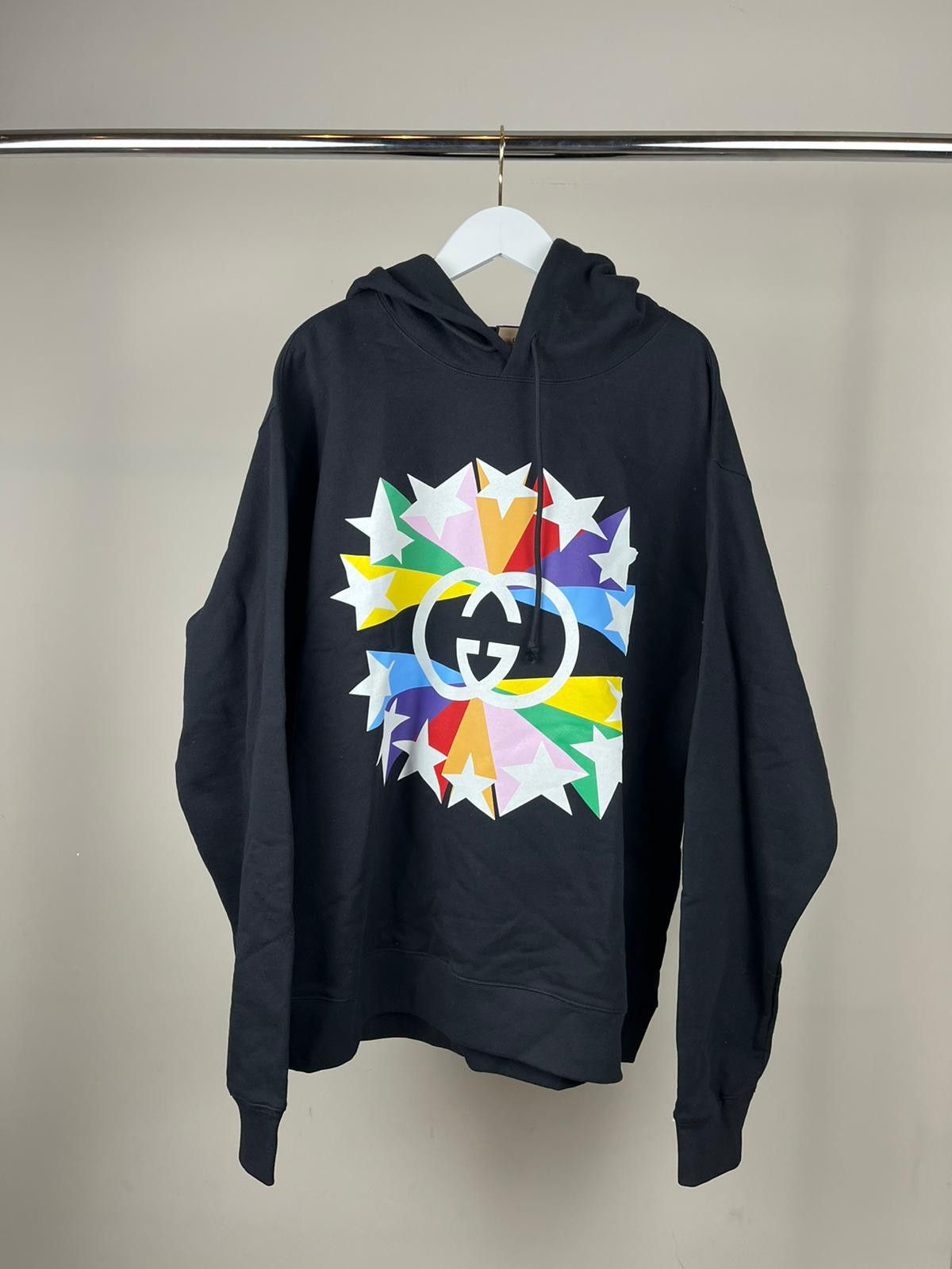 Gucci o1rshd Gucci Star Hooded Sweatshirt in Black Size US L / EU 52-54 / 3 - 3 Thumbnail