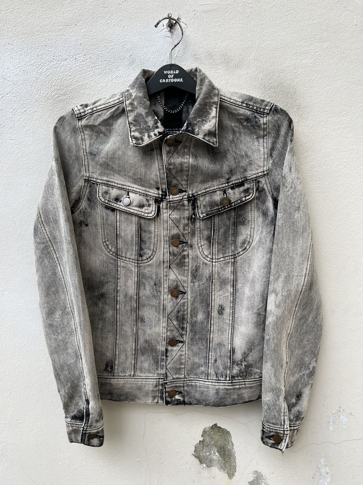 Japanese Brand Galaben D Japan Acid Washed Stretch Denim Trucker Jacket Size US S / EU 44-46 / 1 - 6 Thumbnail