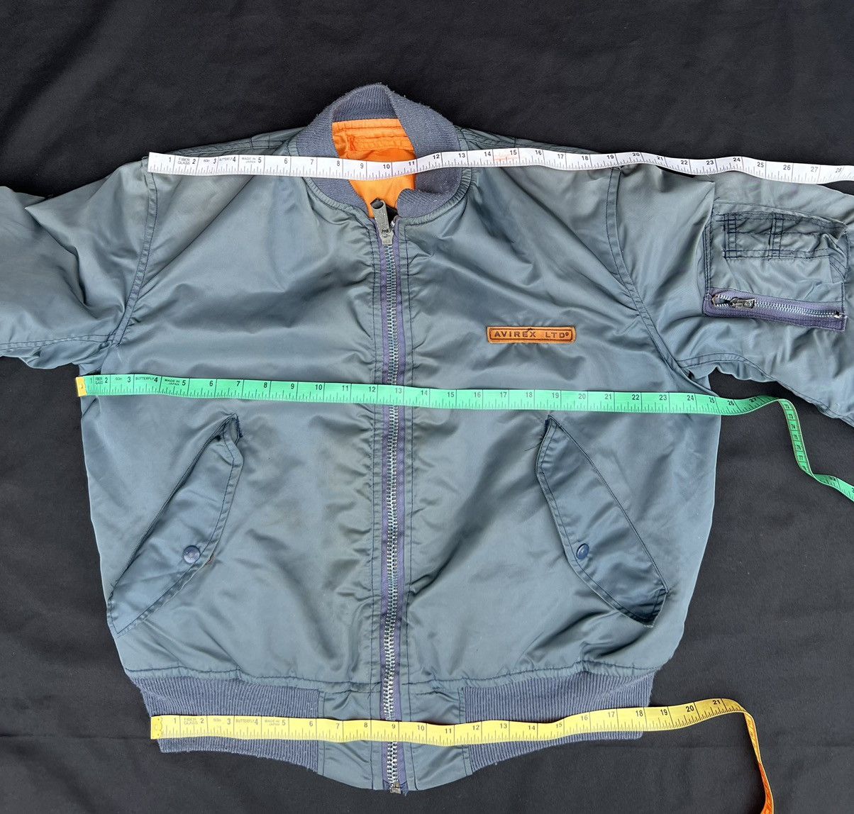 Avirex Vintage 80s Avirex Sun Fade USAF MA-1 Bomber Jacket Size US M / EU 48-50 / 2 - 18 Thumbnail