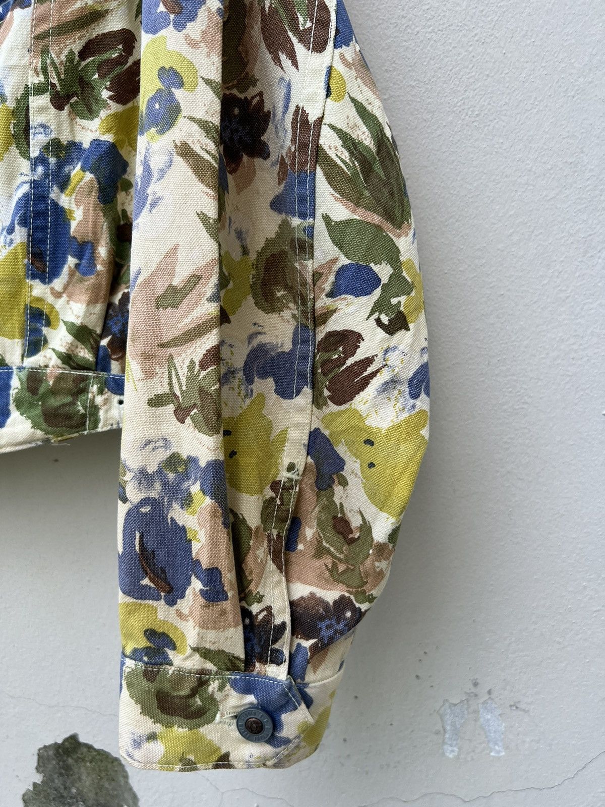 45rpm Vintage 90s 45rpm Japan Flowers Art Cropped Trucker Jacket Size US M / EU 48-50 / 2 - 11 Thumbnail