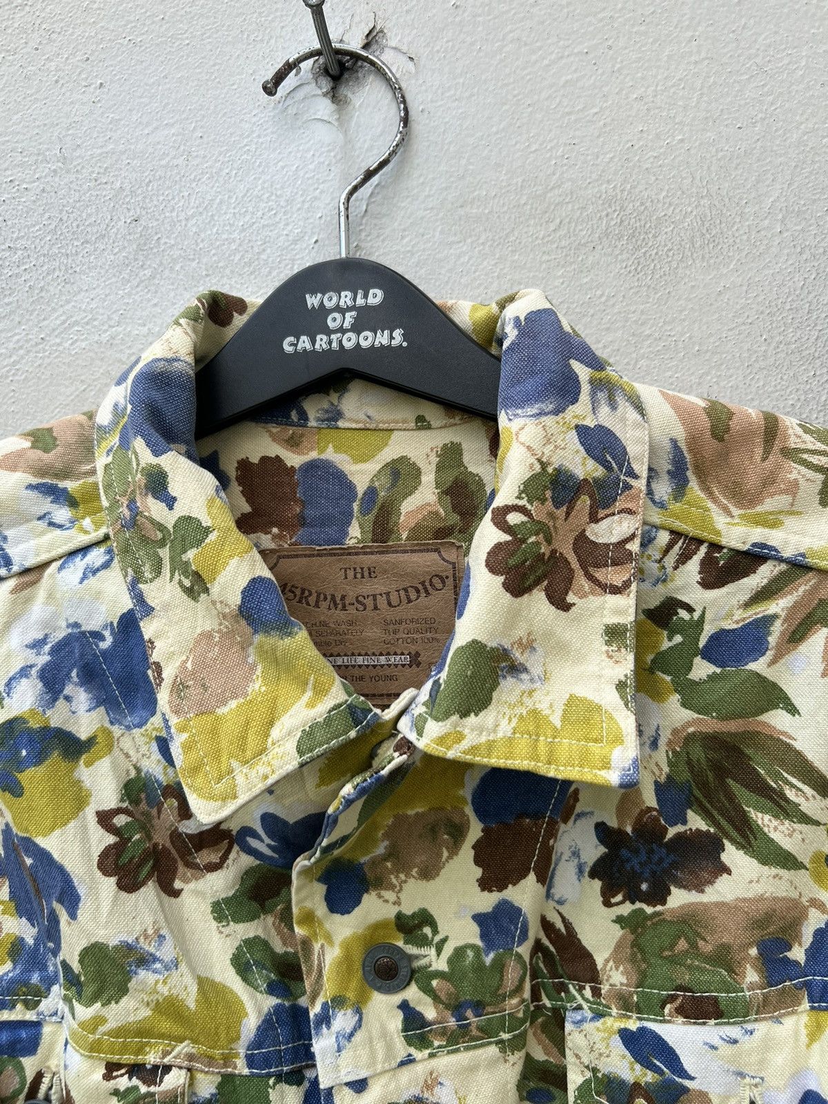 45rpm Vintage 90s 45rpm Japan Flowers Art Cropped Trucker Jacket Size US M / EU 48-50 / 2 - 7 Thumbnail