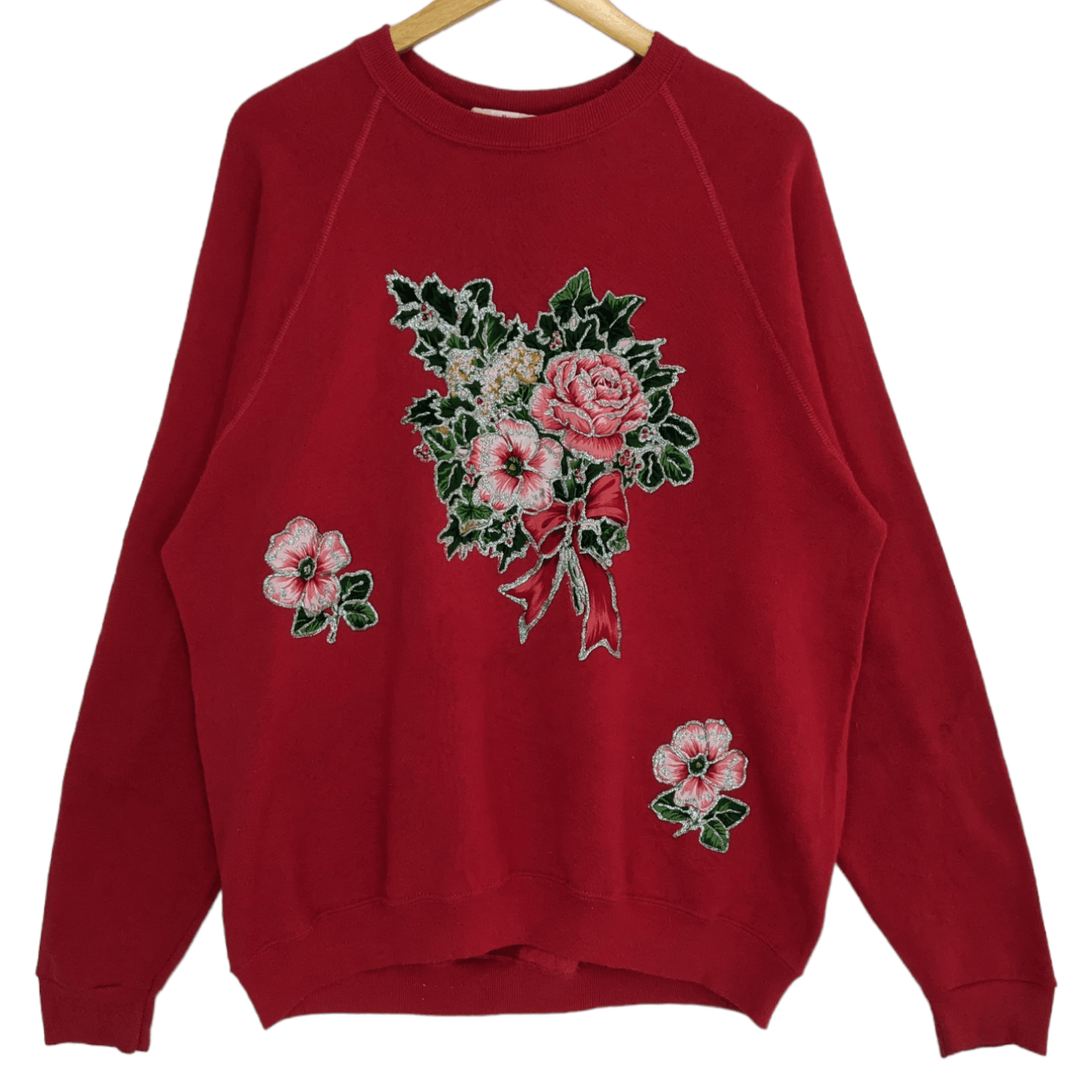 Vintage Vintage 90's RIDERS Flower Embroidered Custom Sweatshirt Size US XL / EU 56 / 4 - 2 Thumbnail