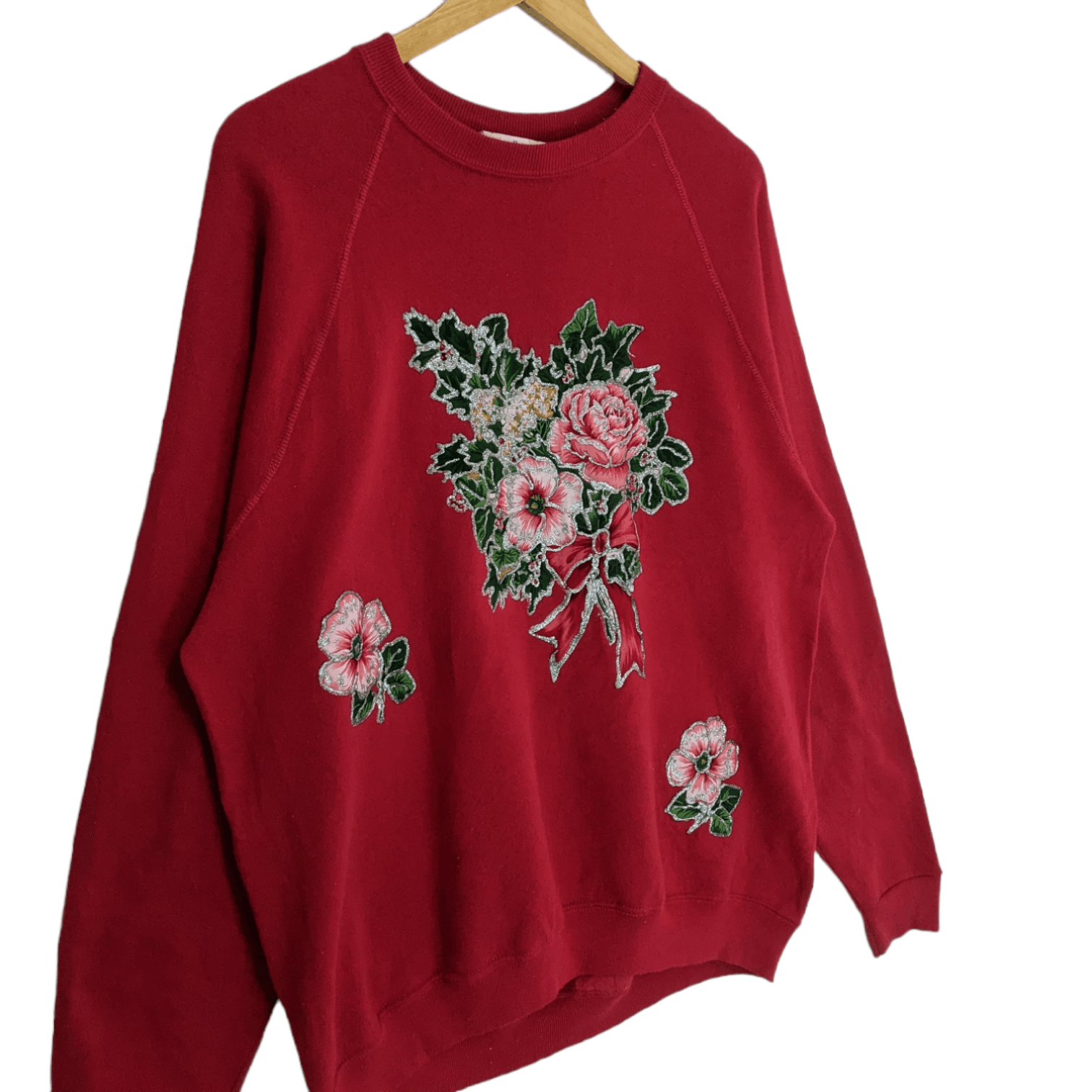 Vintage Vintage 90's RIDERS Flower Embroidered Custom Sweatshirt Size US XL / EU 56 / 4 - 3 Thumbnail