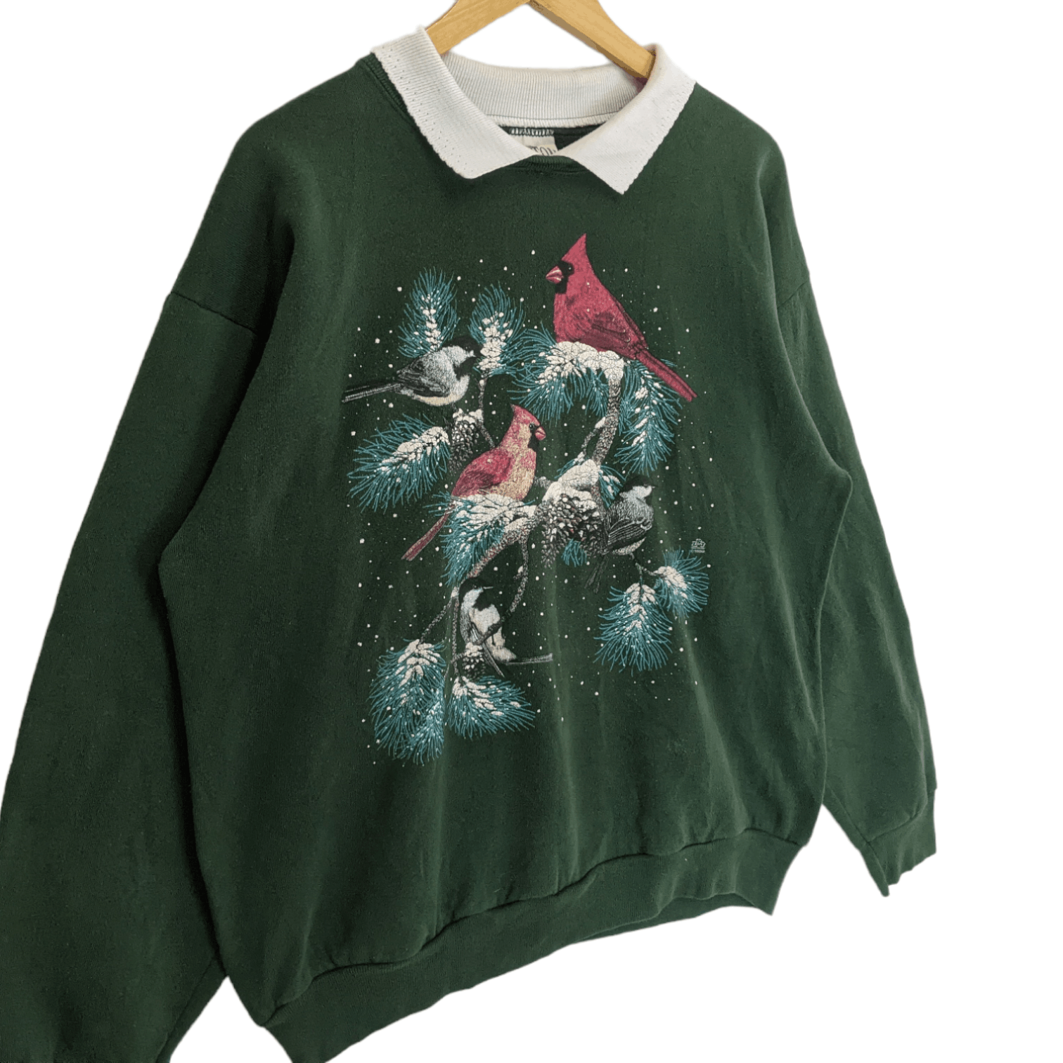 Vintage Vintage 90's COTTON GROVE Bird Painting Drawing Sweatshirt Size US L / EU 52-54 / 3 - 3 Thumbnail