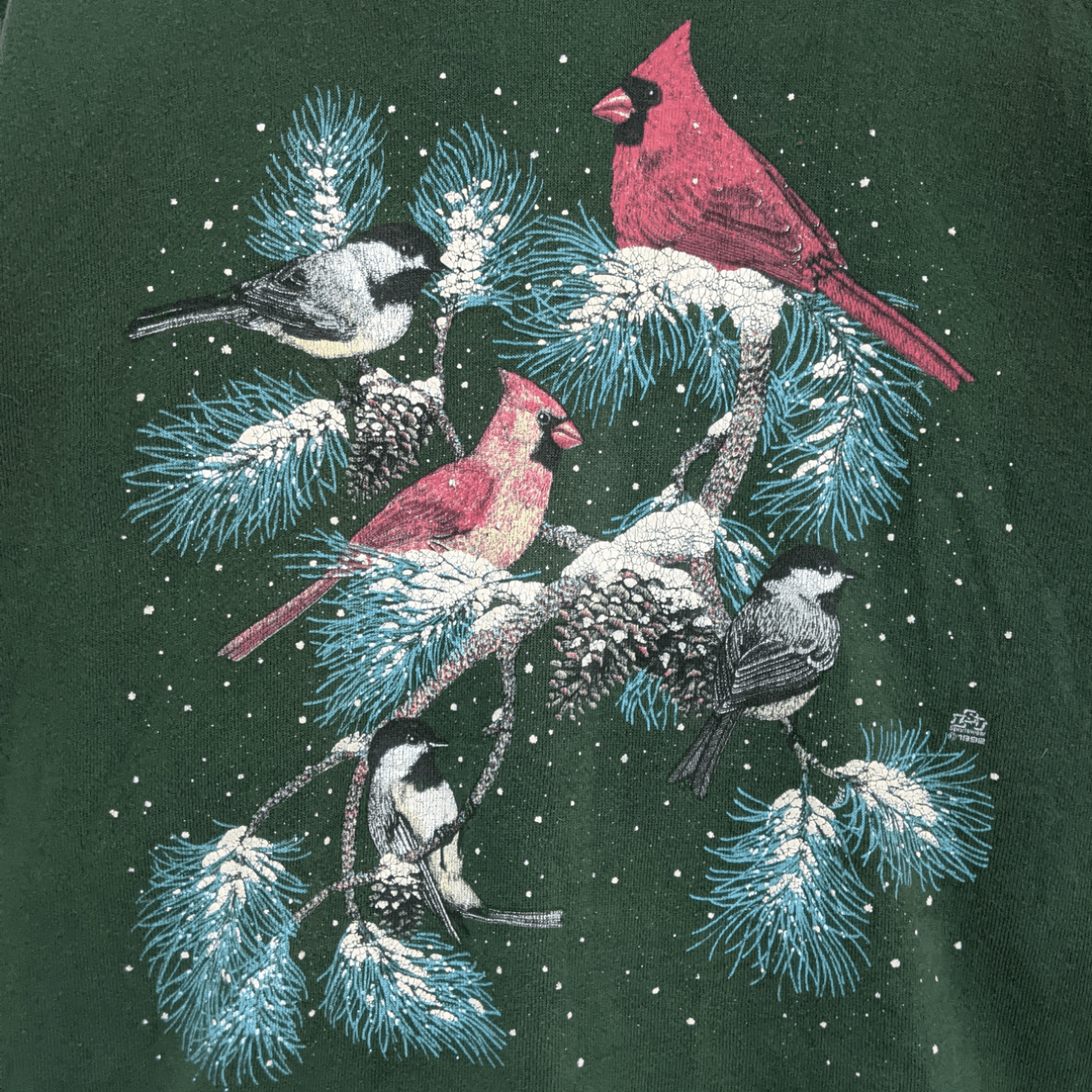 Vintage Vintage 90's COTTON GROVE Bird Painting Drawing Sweatshirt Size US L / EU 52-54 / 3 - 5 Thumbnail