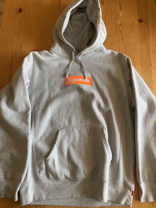 Supreme grey and on sale orange box logo