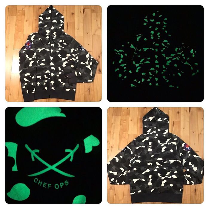 Bape Glow in the Dark City camo full zip hoodie BAPE APE Grailed