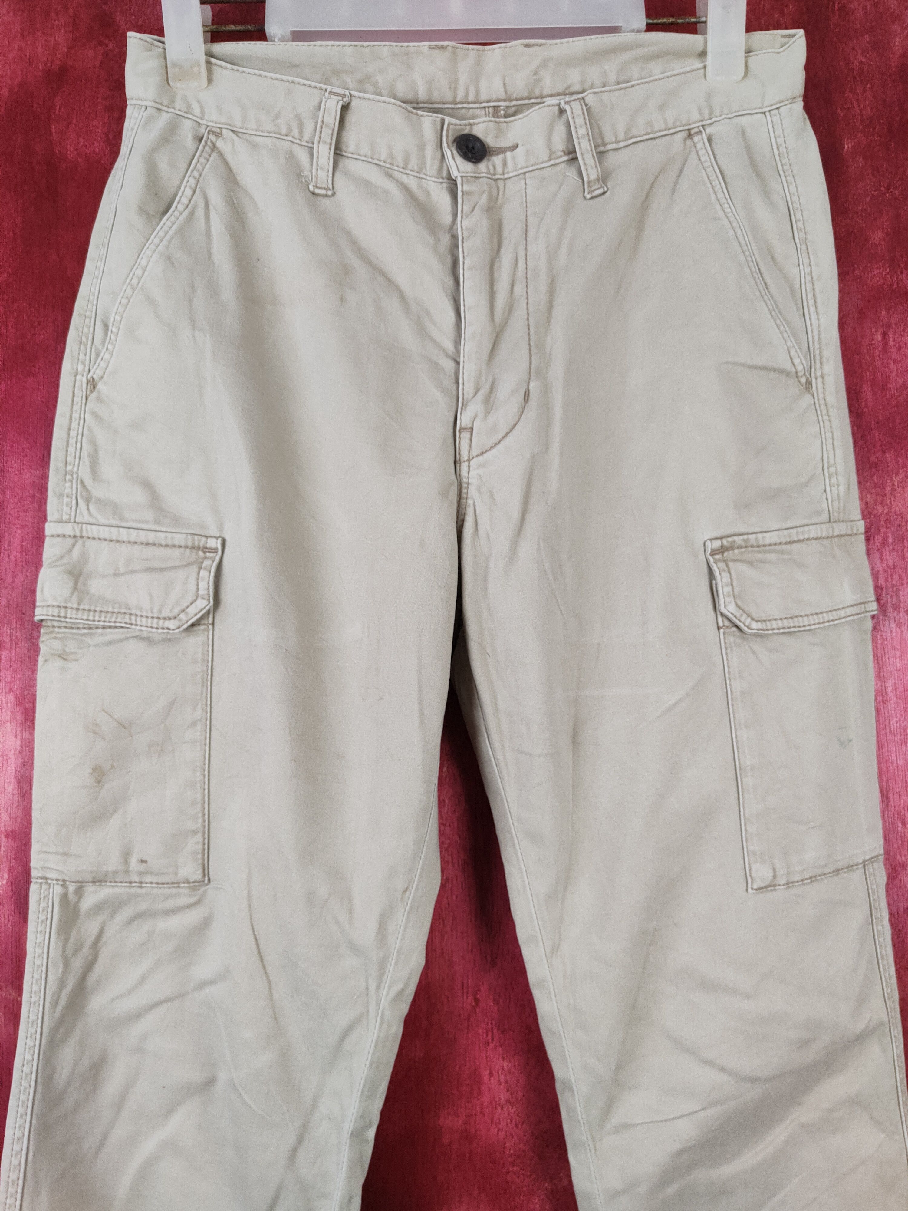 Japanese Brand × Vintage Japanese Brand Cream Multi Pocket Tactical Cargo Pants #S439 Size US 28 / EU 44 - 2 Thumbnail