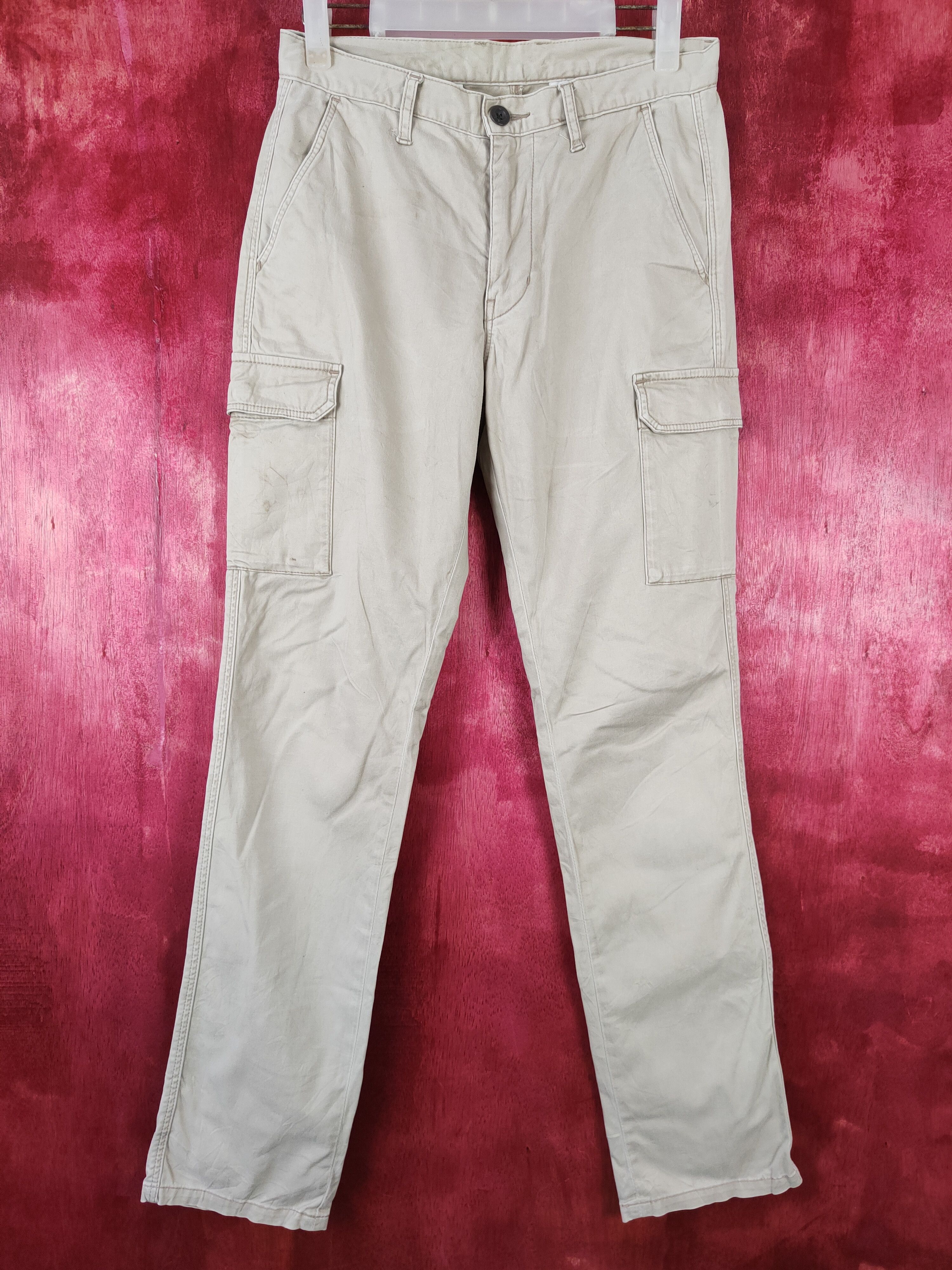 Japanese Brand × Vintage Japanese Brand Cream Multi Pocket Tactical Cargo Pants #S439 Size US 28 / EU 44 - 1 Thumbnail