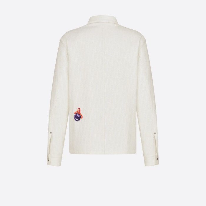 Dior DIOR AND KENNY SCHARF Overshirt White Cotton Denim Size US L / EU 52-54 / 3 - 2 Thumbnail