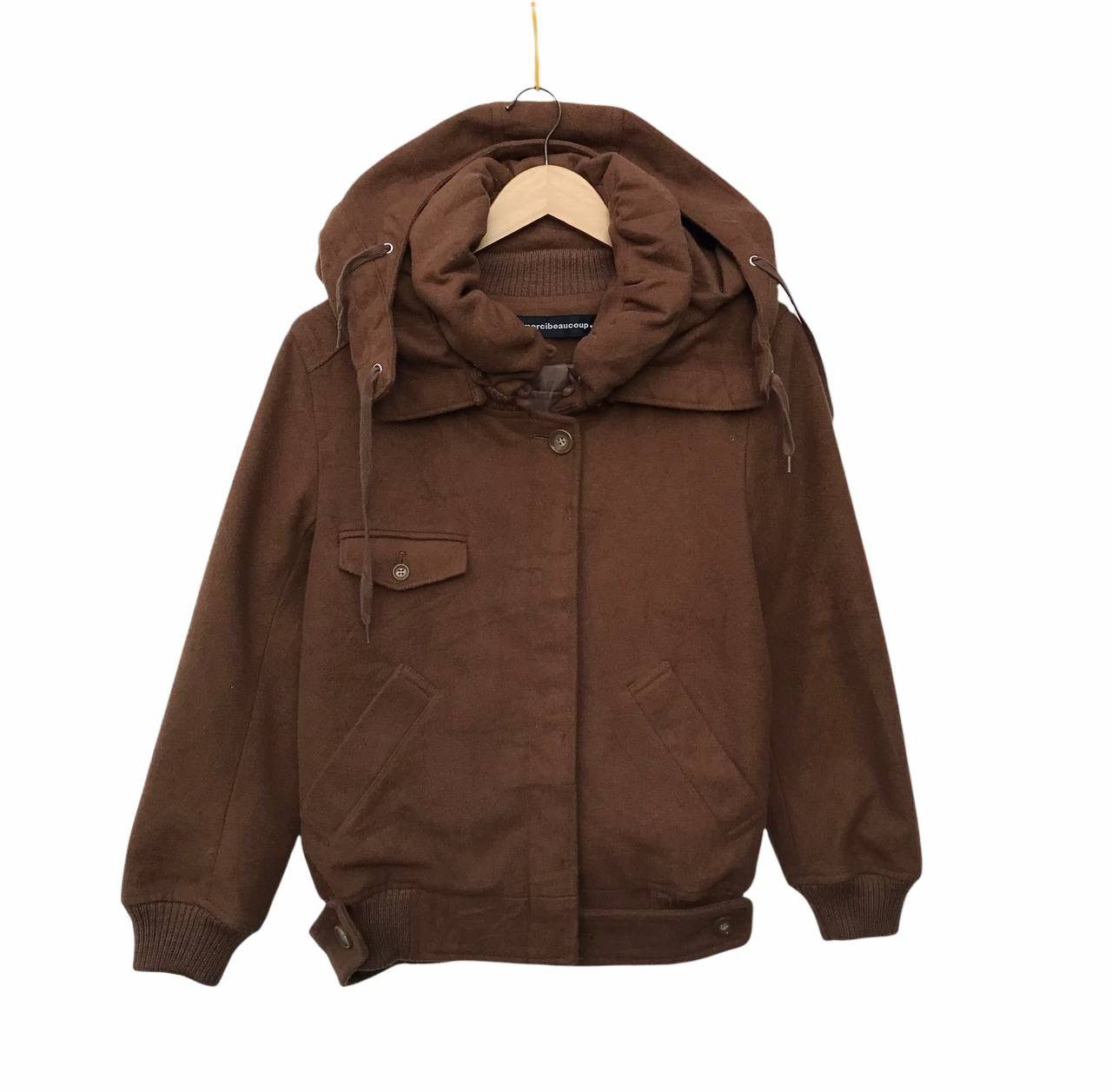 Pre-owned Issey Miyake Mercibeaucoup Hoodie Mix Wool Fasion  Jacket In Brown