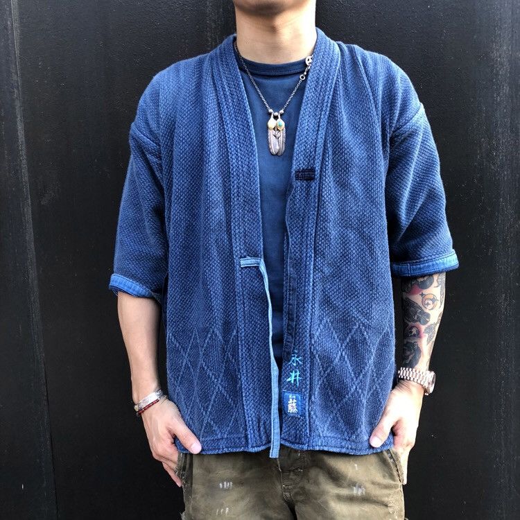 Indigo INSANE🔥🇯🇵 Noragi Sashiko Stitch Distressed Jacket Size US M / EU 48-50 / 2 - 1 Thumbnail