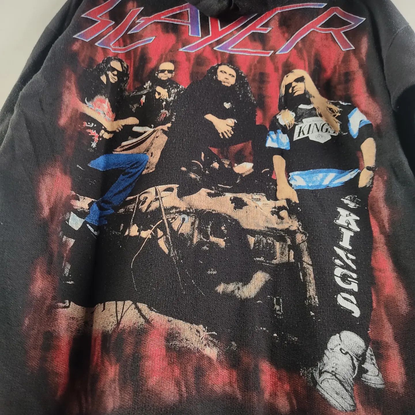 Band Tees × Slayer × Vintage 90's slayer Divine Intervention hoodie Size US L / EU 52-54 / 3 - 3 Thumbnail