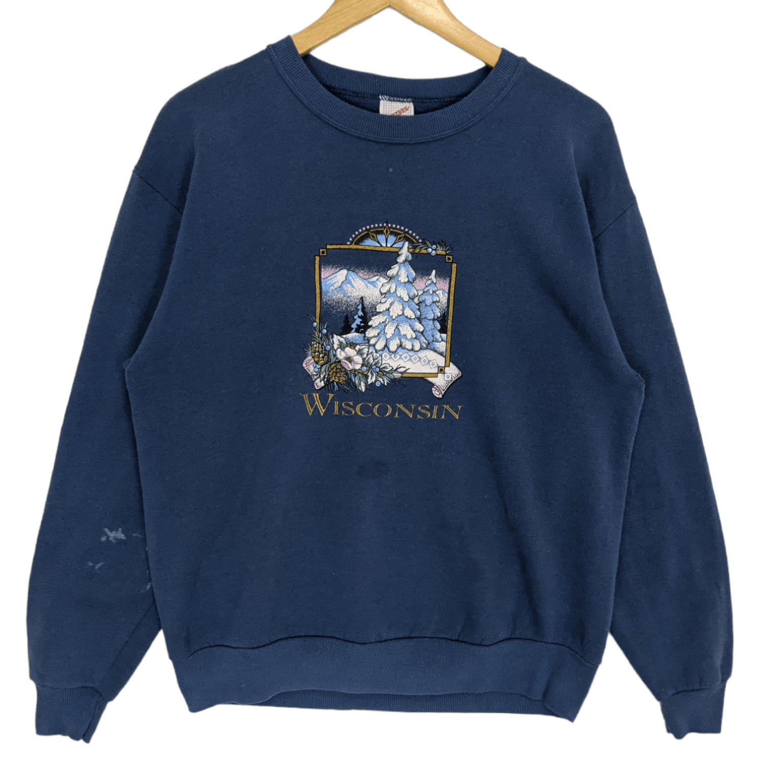Jerzees Vintage 90's JERZEES Winter In Wisconsin Jumper Sweatshirt Size US M / EU 48-50 / 2 - 2 Thumbnail