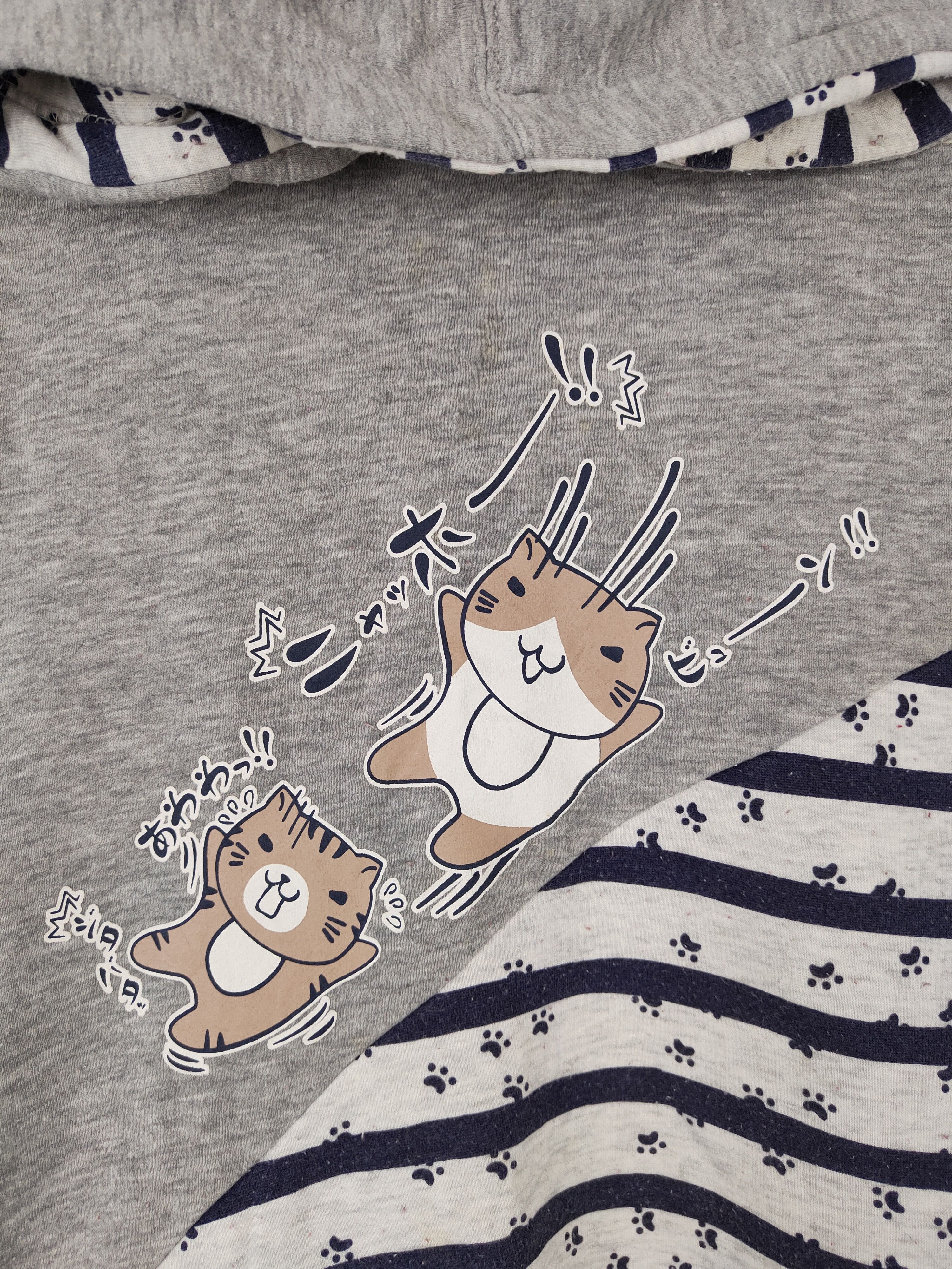 Anime × Cartoon Network × Japanese Brand Necobuchi-san cartoon Gray Hoodie Sweatshirt #5223 Size L / US 10 / IT 46 - 3 Thumbnail