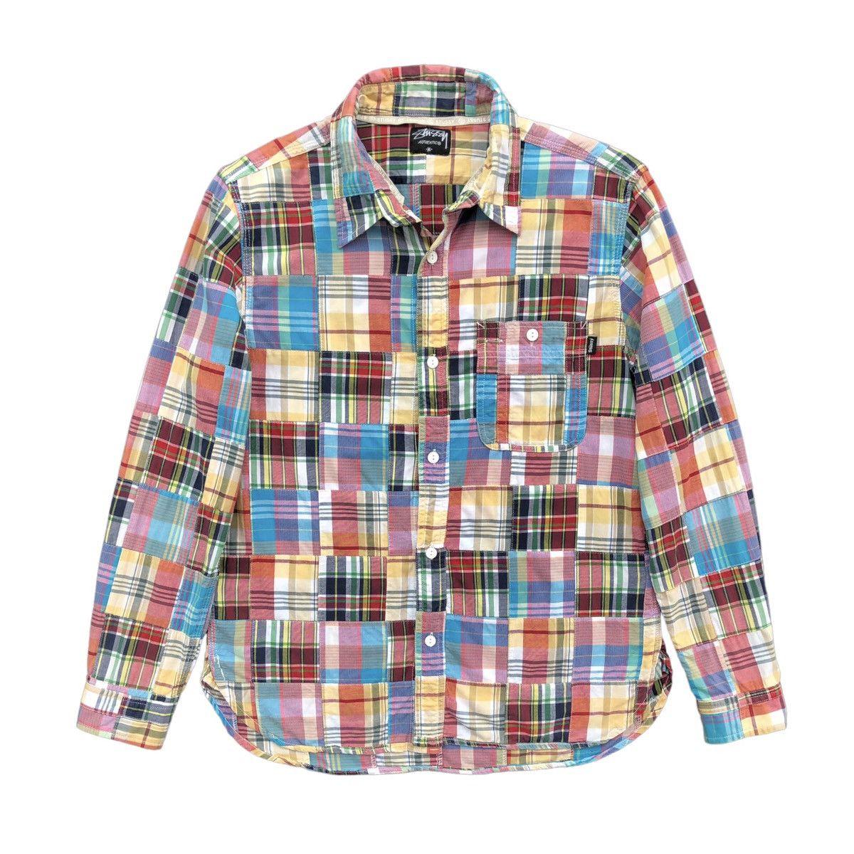 Stussy Vintage Stussy Patch Work Colour Block Long Sleeve Shirt Size US M / EU 48-50 / 2 - 1 Thumbnail